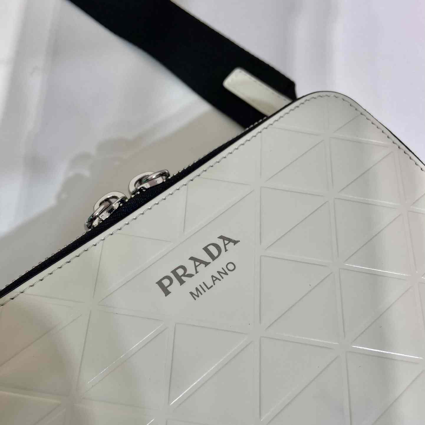 Prada Brique Brushed Leather Bag With Triangle Motif - DopestKickz