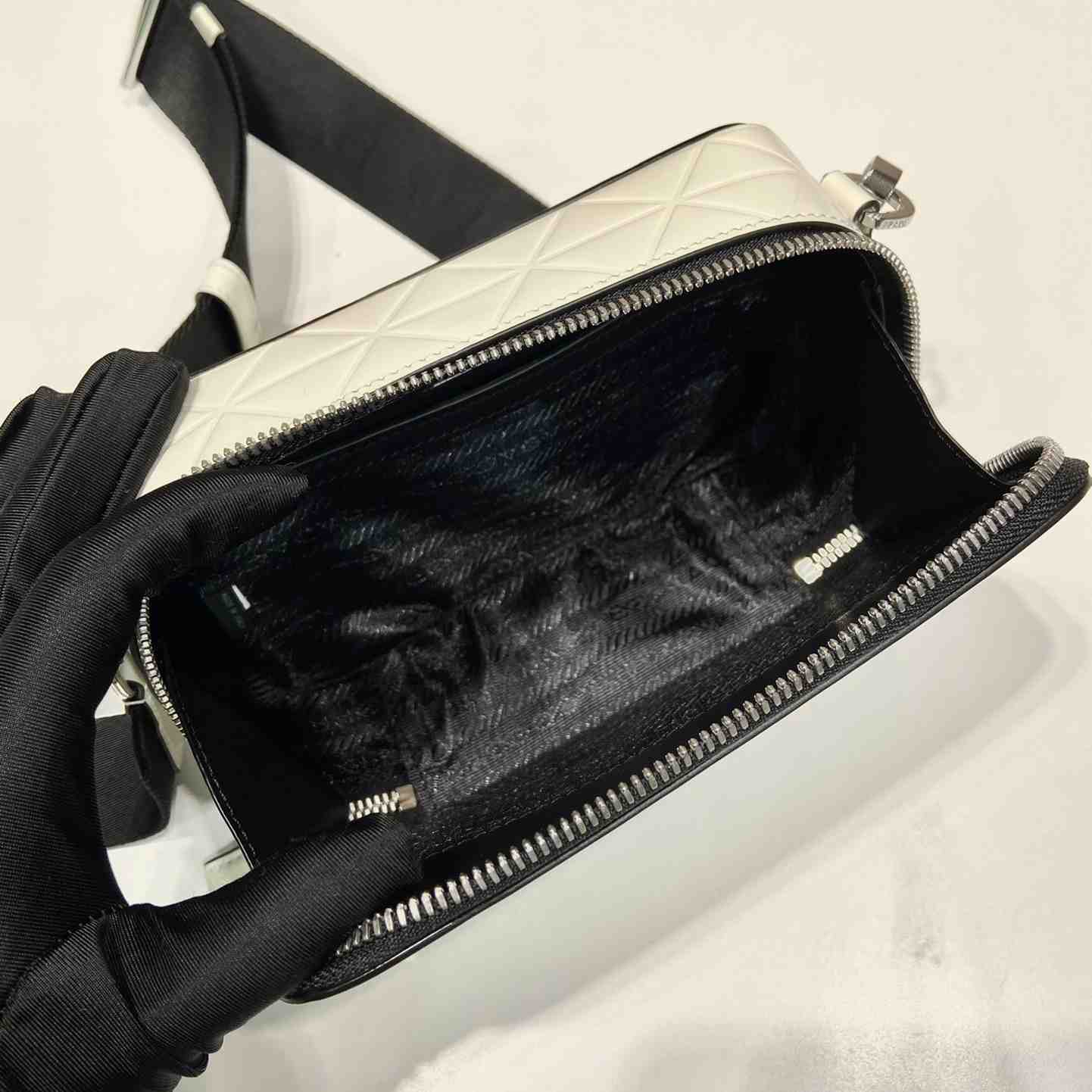 Prada Brique Brushed Leather Bag With Triangle Motif - DopestKickz