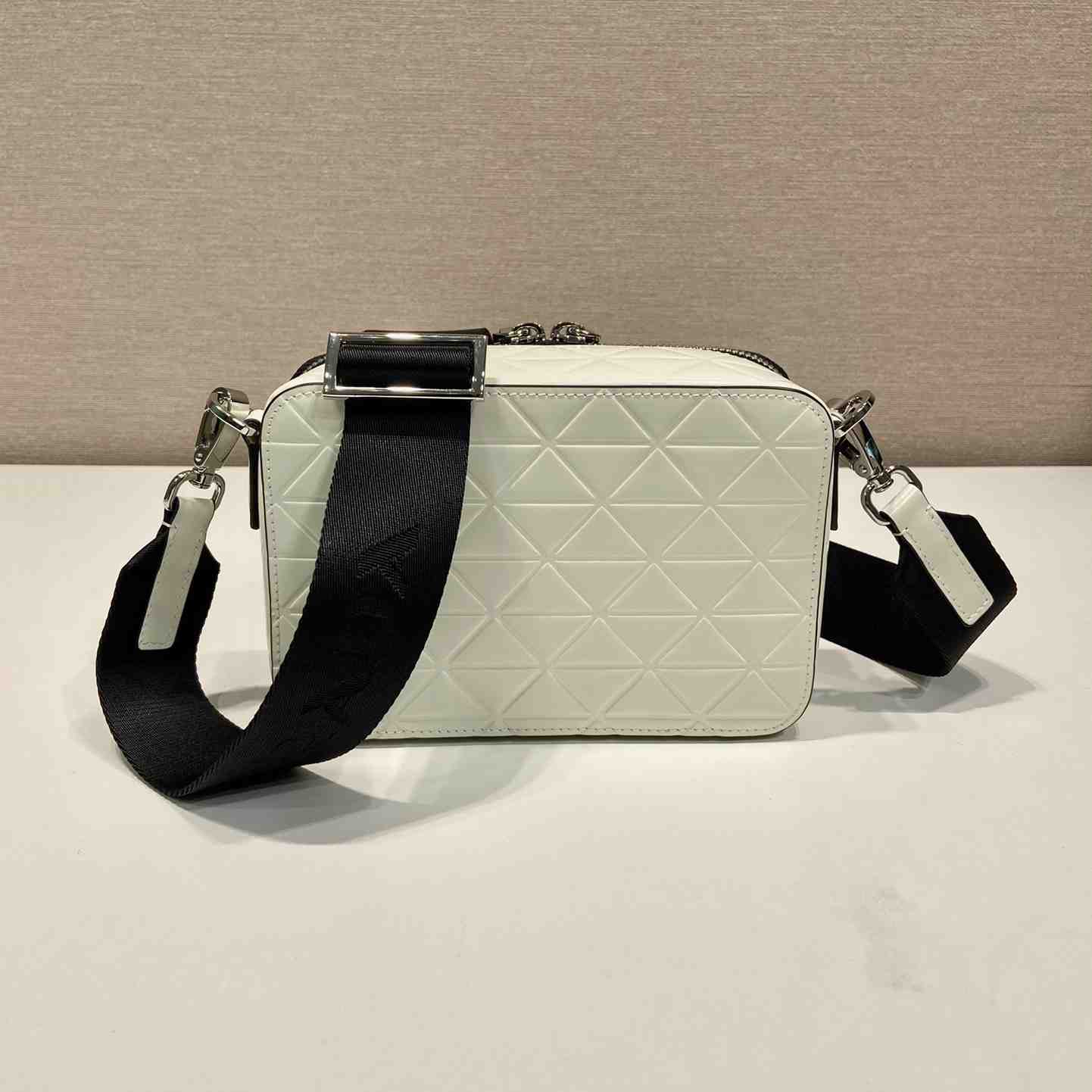 Prada Brique Brushed Leather Bag With Triangle Motif - DopestKickz