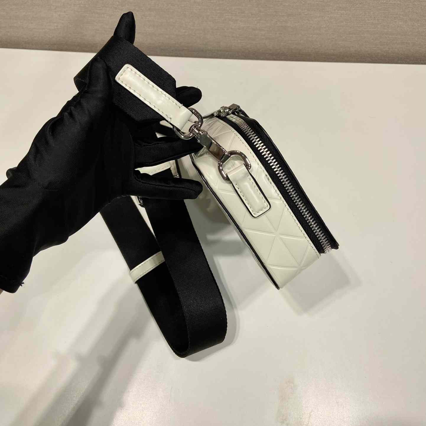 Prada Brique Brushed Leather Bag With Triangle Motif - DopestKickz