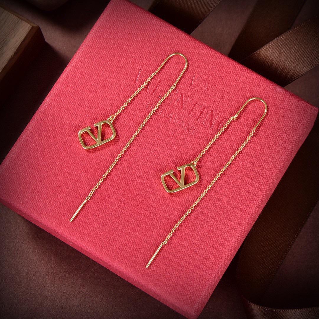 Valenti Gold Garavani VLogo Dangle Earrings - DopestKickz