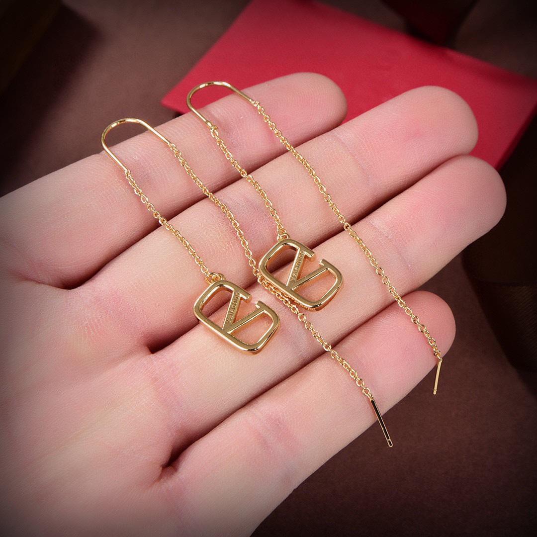 Valenti Gold Garavani VLogo Dangle Earrings - DopestKickz