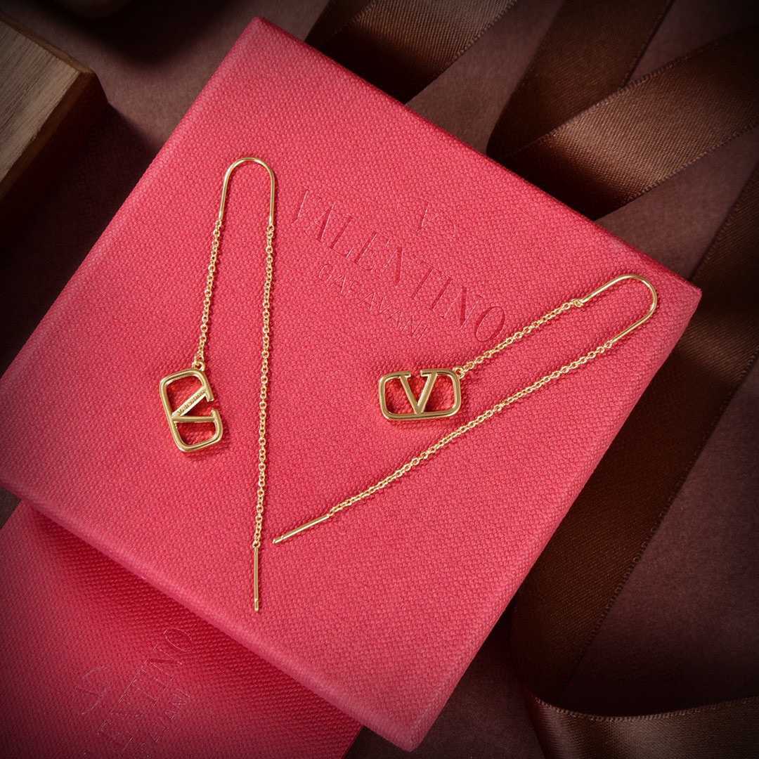 Valenti Gold Garavani VLogo Dangle Earrings - DopestKickz