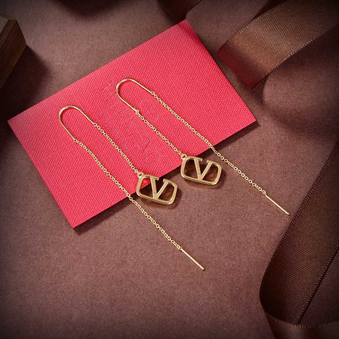 Valenti Gold Garavani VLogo Dangle Earrings - DopestKickz
