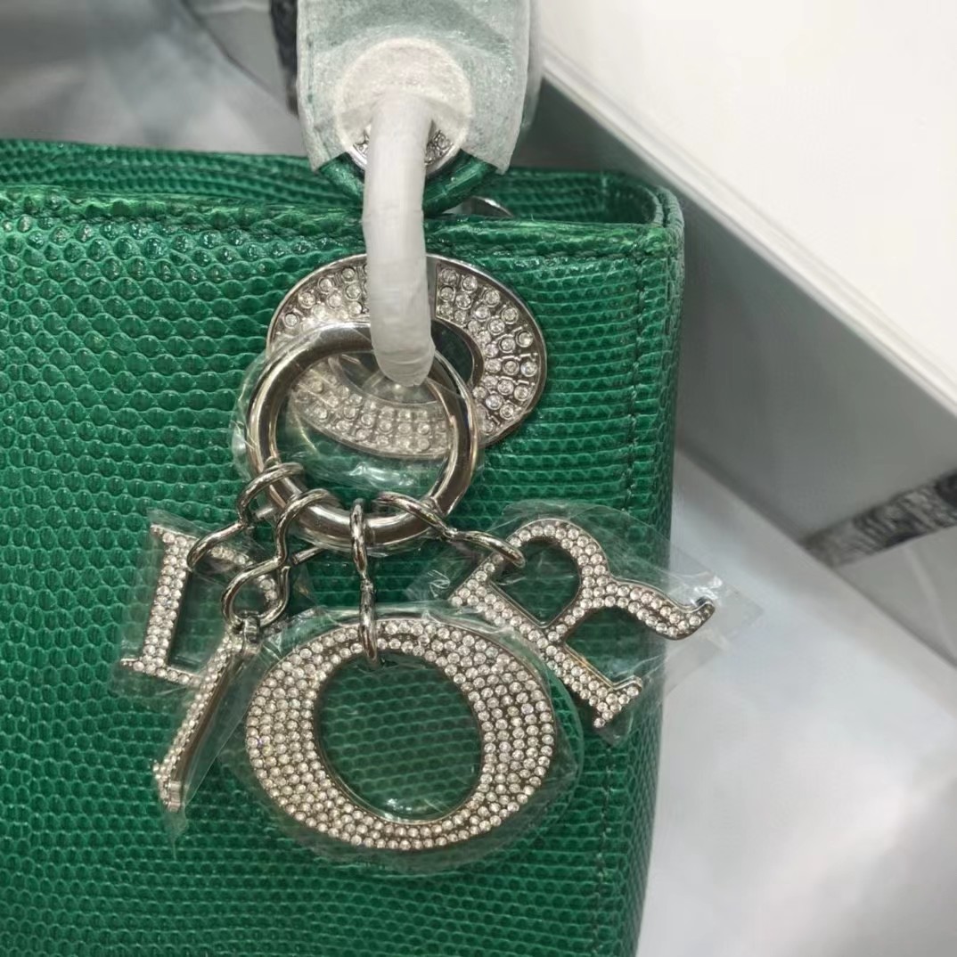 Dior Lizard Swarovski Crystal Mini Lady Dior Bag (17-15-7cm) - DopestKickz