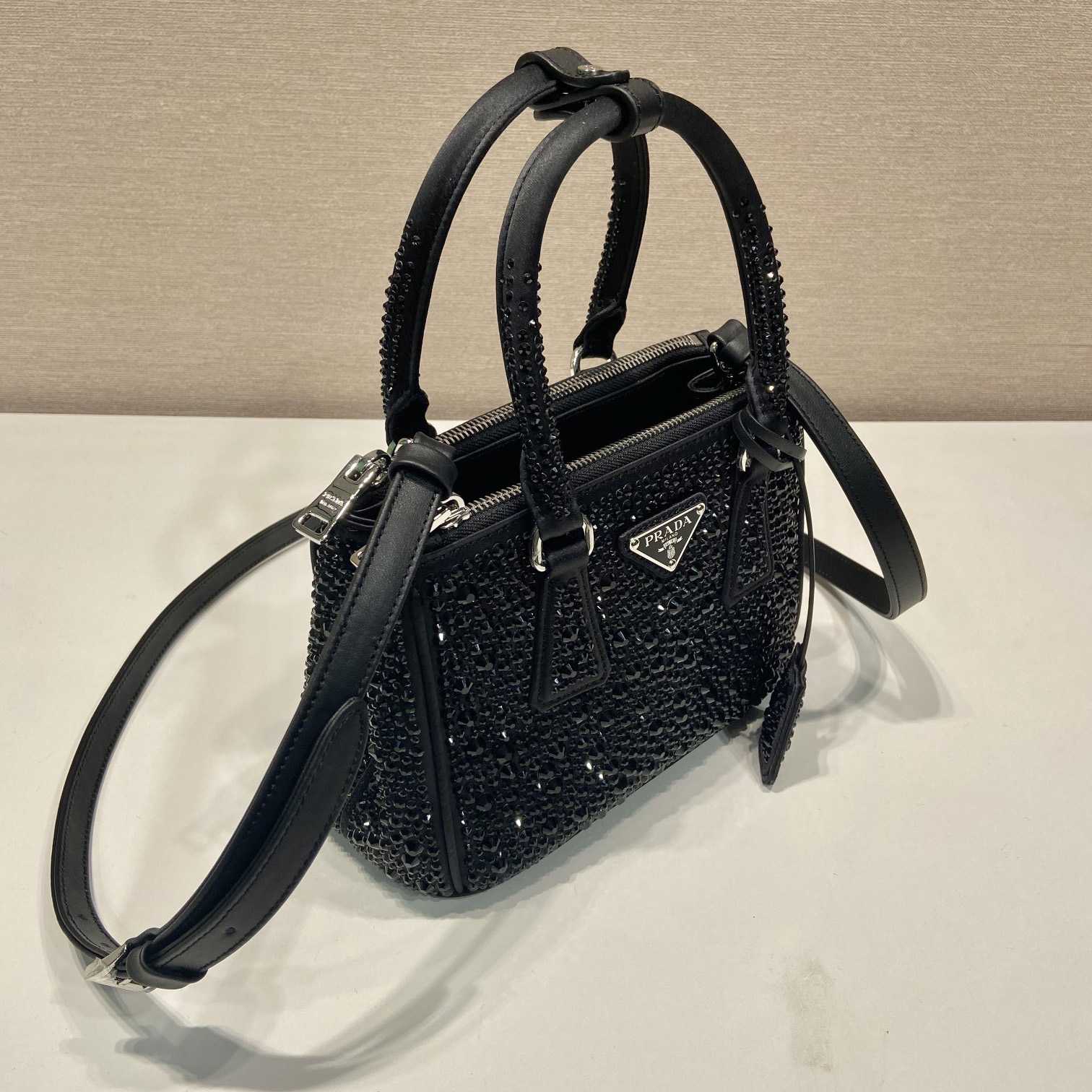 Prada Galleria Satin Mini-bag With Crystals - DopestKickz