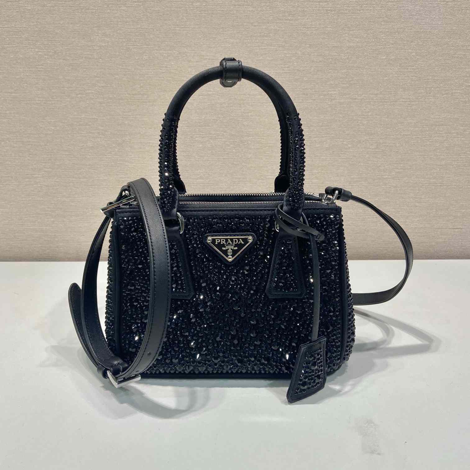 Prada Galleria Satin Mini-bag With Crystals - DopestKickz
