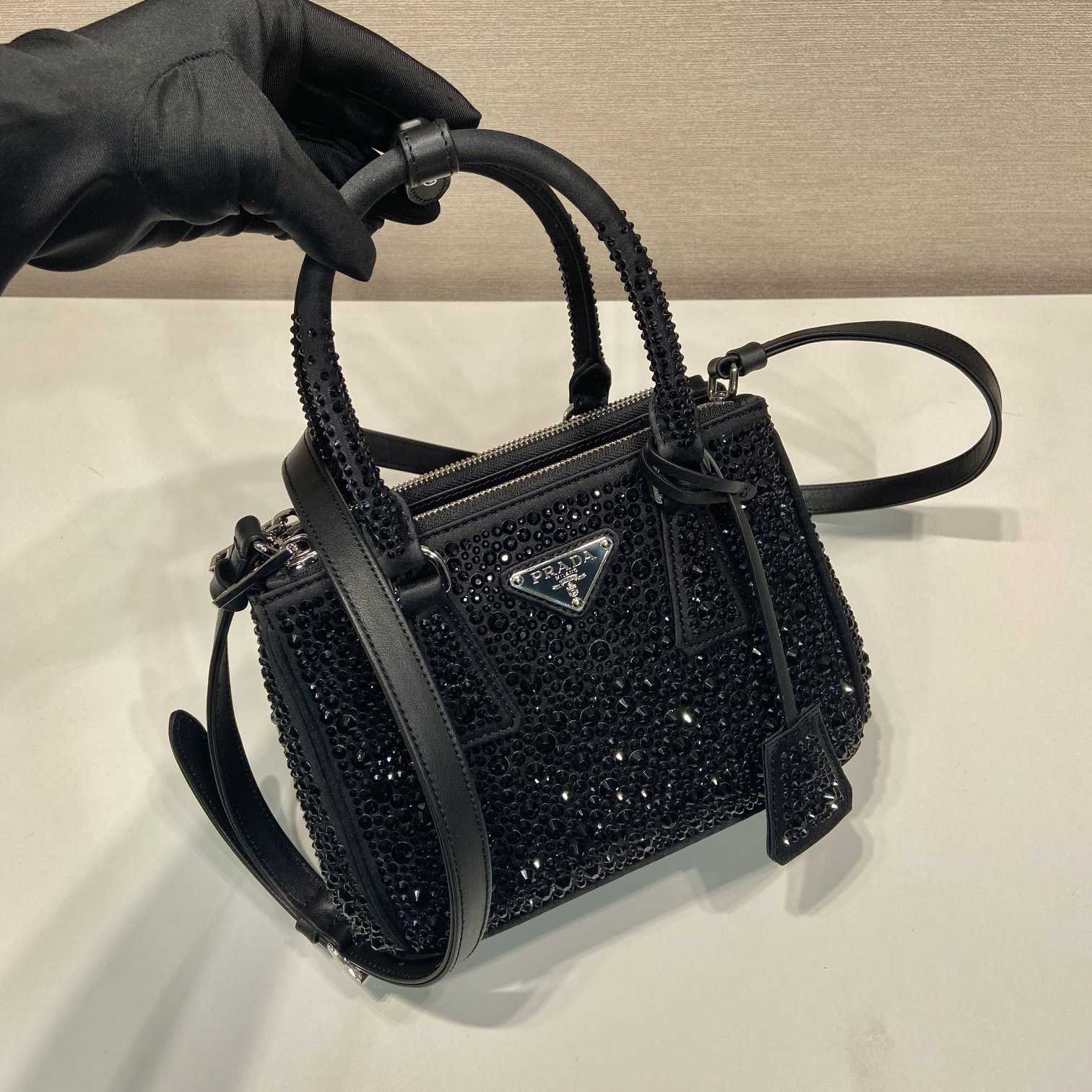 Prada Galleria Satin Mini-bag With Crystals - DopestKickz