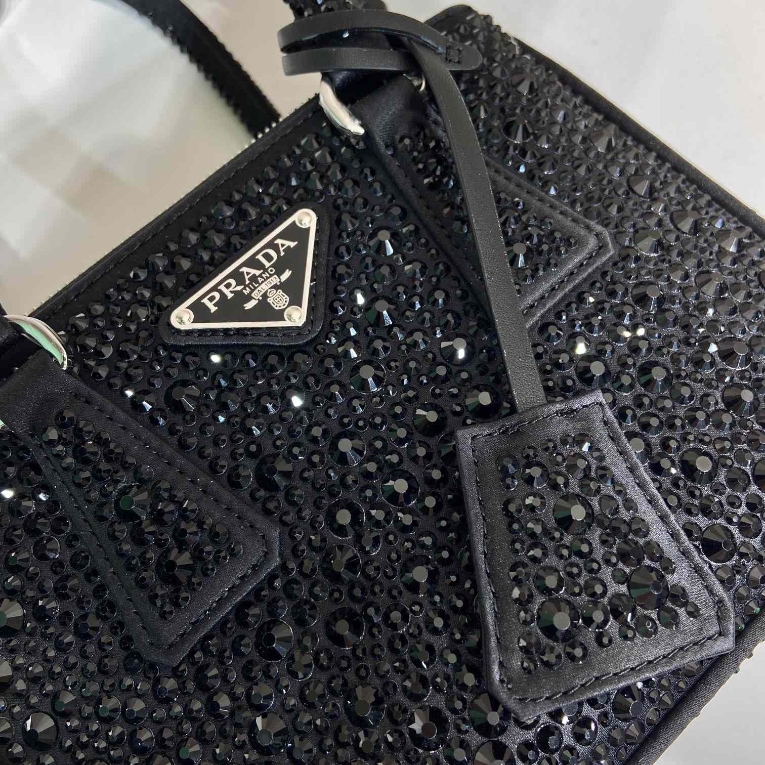 Prada Galleria Satin Mini-bag With Crystals - DopestKickz