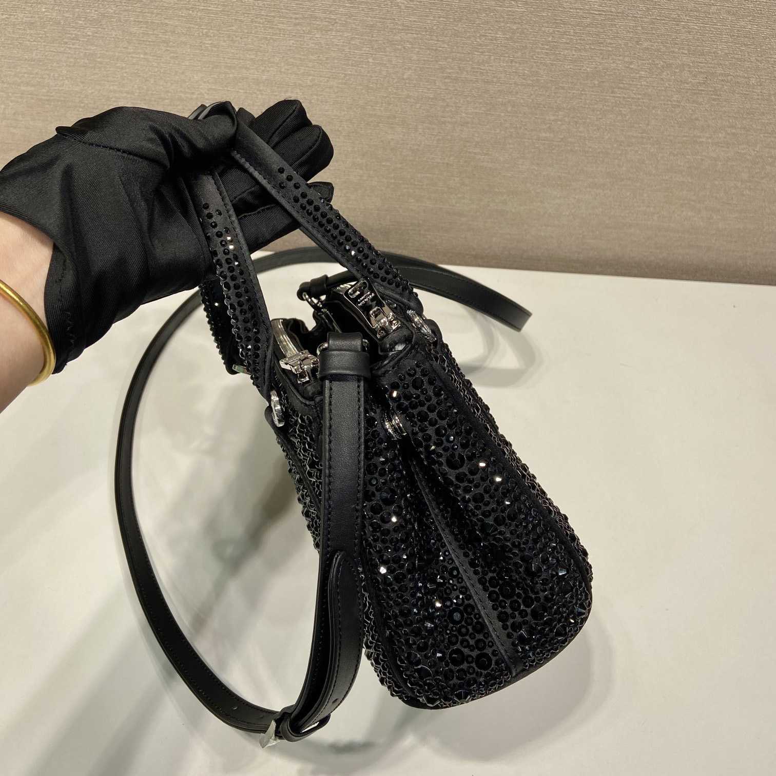 Prada Galleria Satin Mini-bag With Crystals - DopestKickz