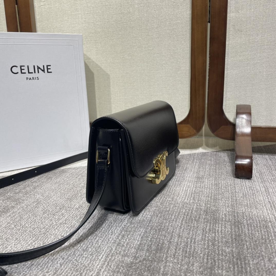 Celine Teen Triomphe Bag In Shiny Calfskin - DopestKickz