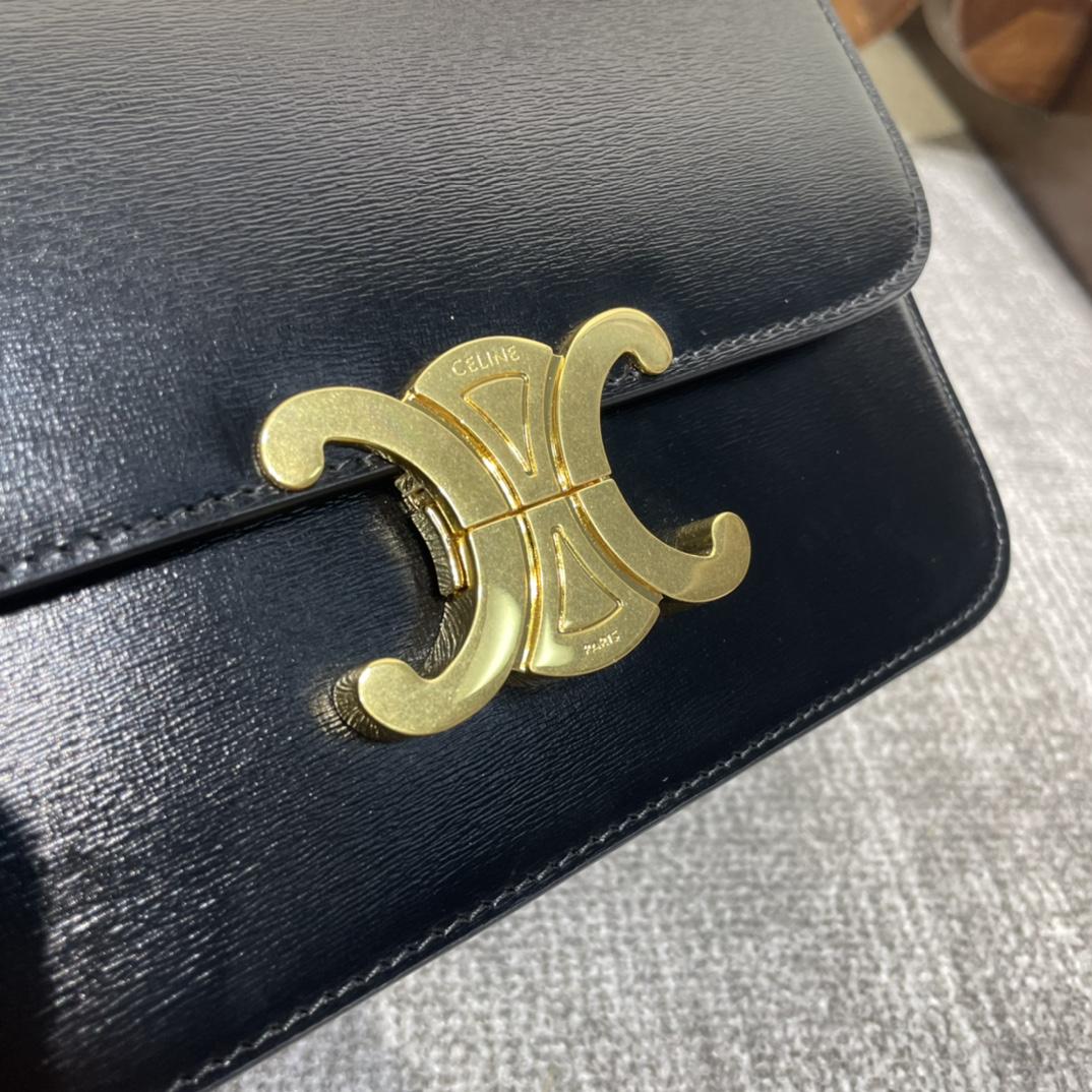 Celine Teen Triomphe Bag In Shiny Calfskin - DopestKickz