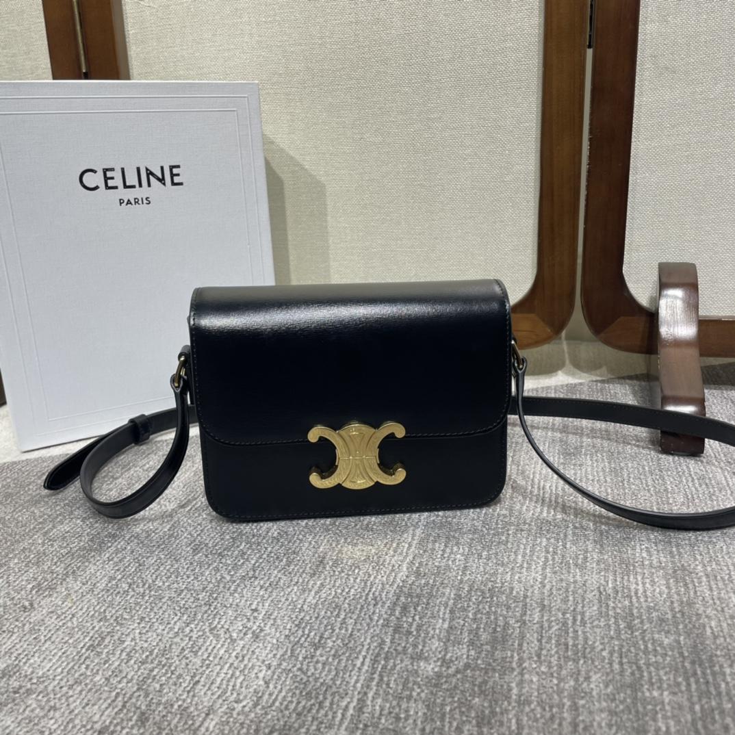 Celine Teen Triomphe Bag In Shiny Calfskin - DopestKickz