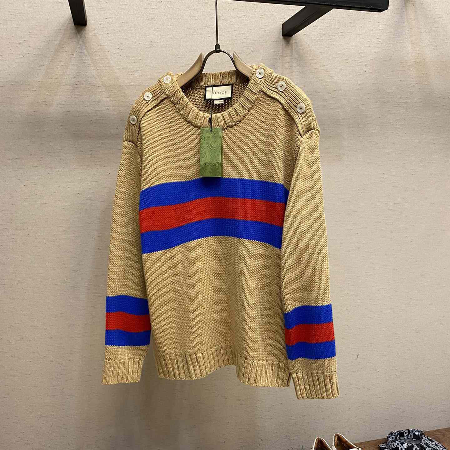 Gucci Wool Mohair Sweater With Web Intarsia - DopestKickz
