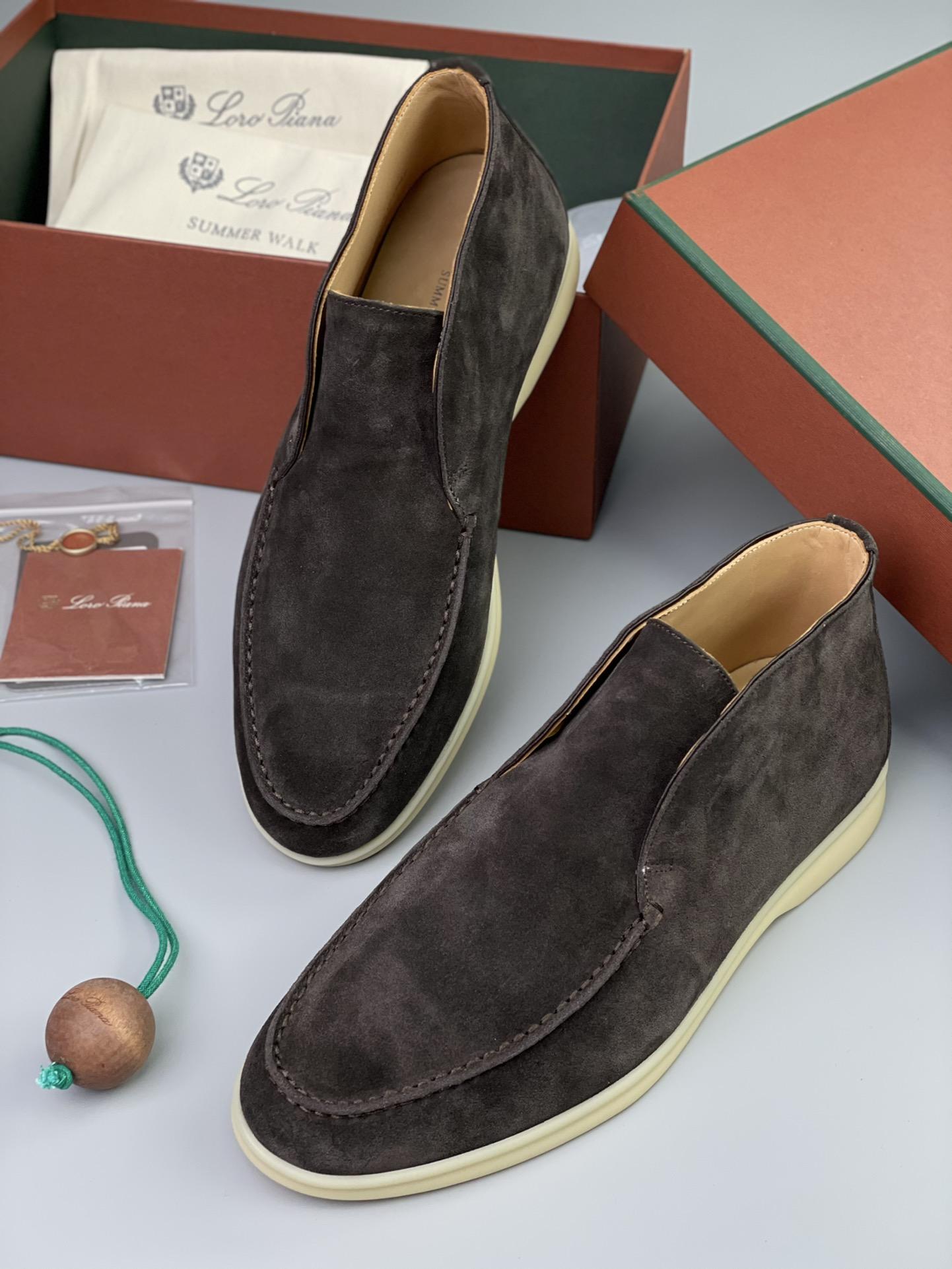 Loro Piana White Sole Summer Walk Loafers In Brown - DopestKickz