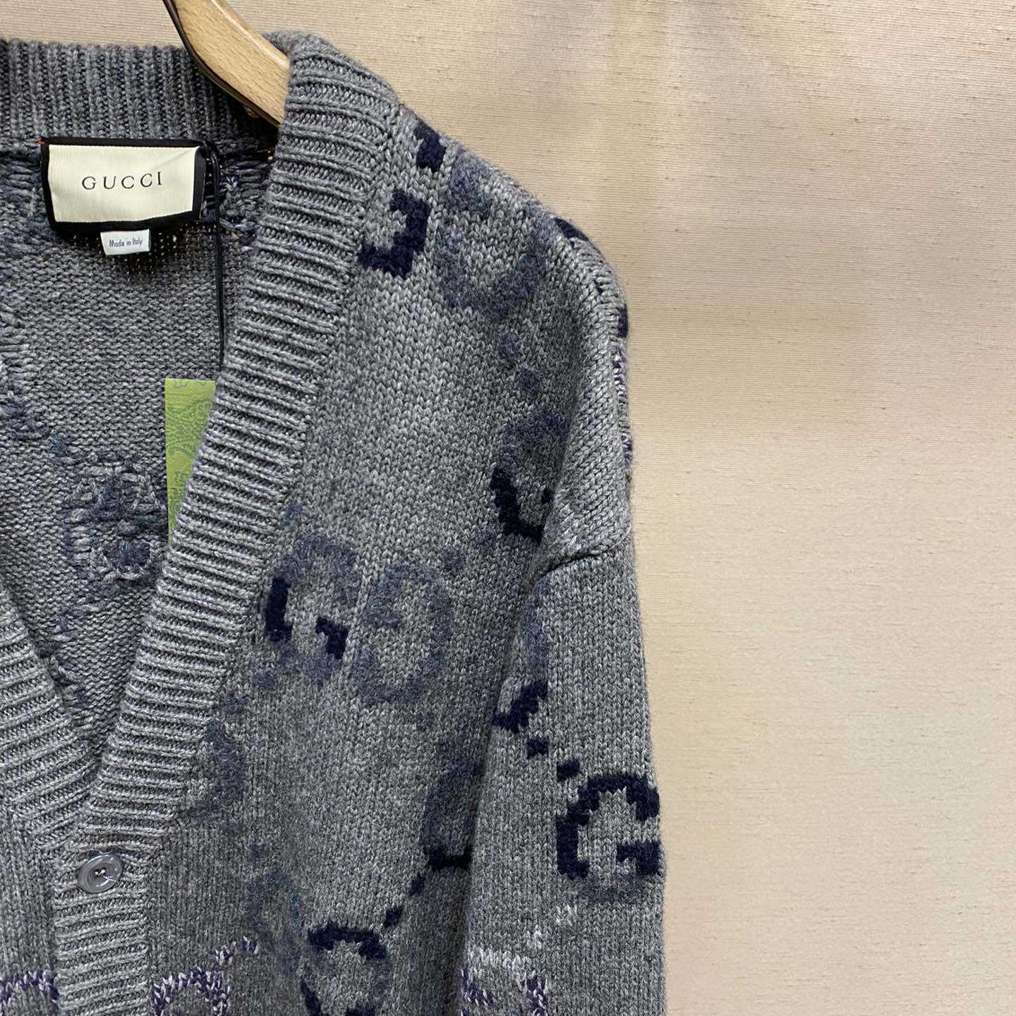 Gucci Wool Cardigan With GG Intarsia - DopestKickz