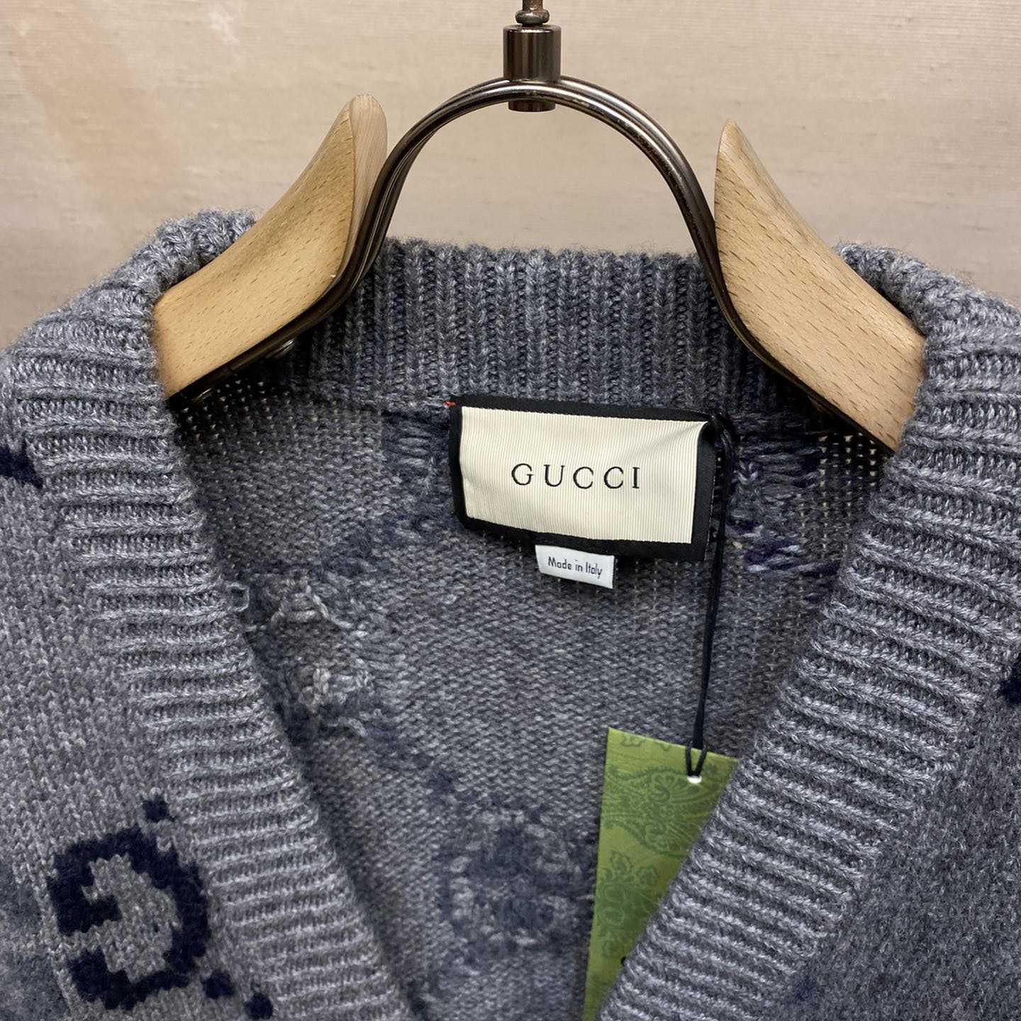 Gucci Wool Cardigan With GG Intarsia - DopestKickz