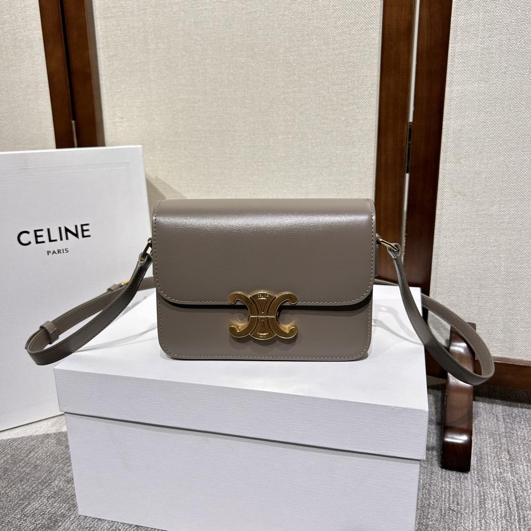 Celine Teen Triomphe Bag In Shiny Calfskin - DopestKickz