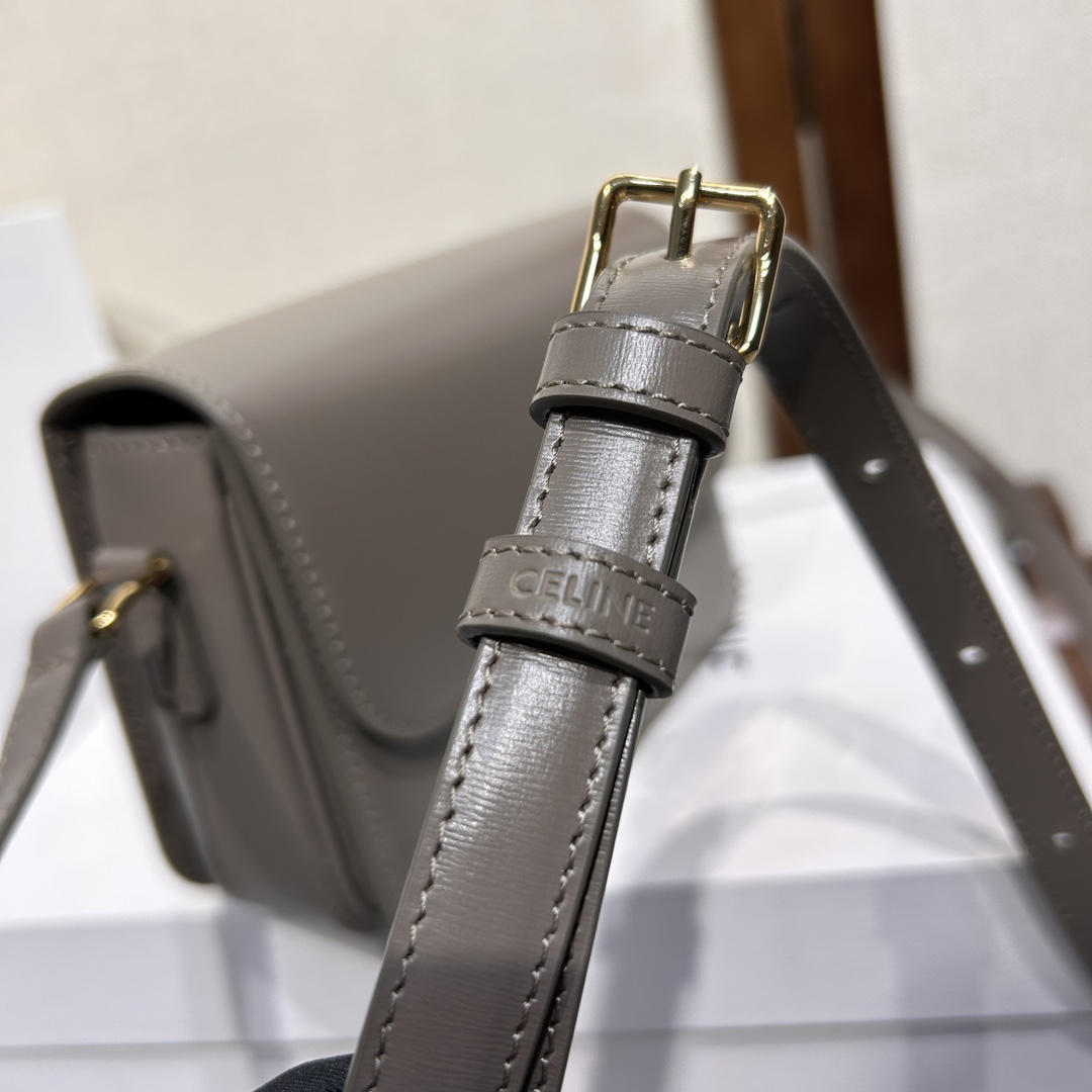 Celine Teen Triomphe Bag In Shiny Calfskin - DopestKickz