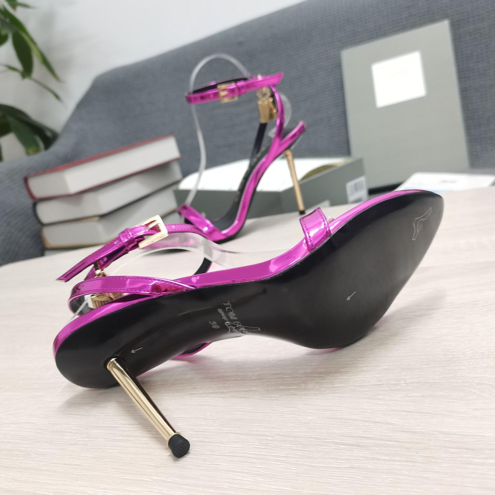 Tom Ford Mirror Leather Padlock Pointy Naked Sandal - DopestKickz