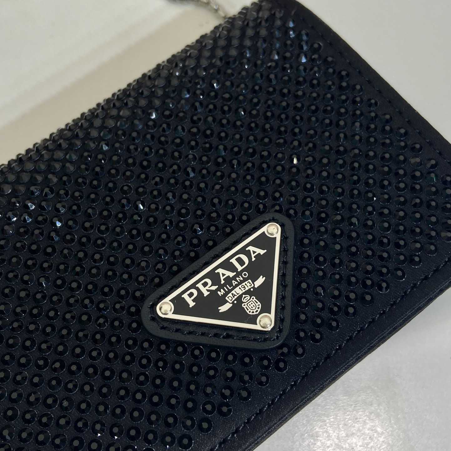 Prada Cardholder With Shoulder Strap And Crystals - DopestKickz