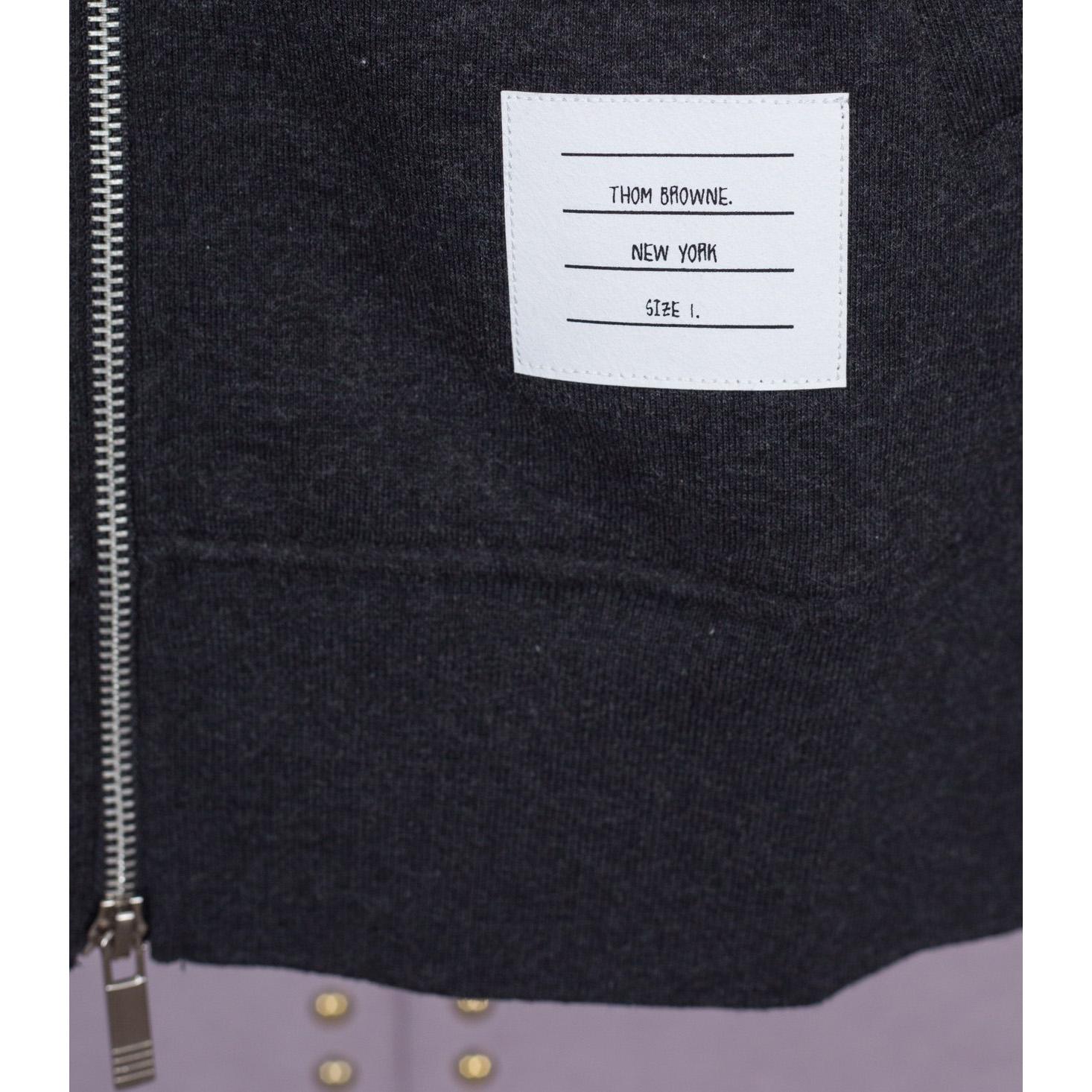 Thom Browne 4-Bar Zip-Up Cotton Hoodie - DopestKickz