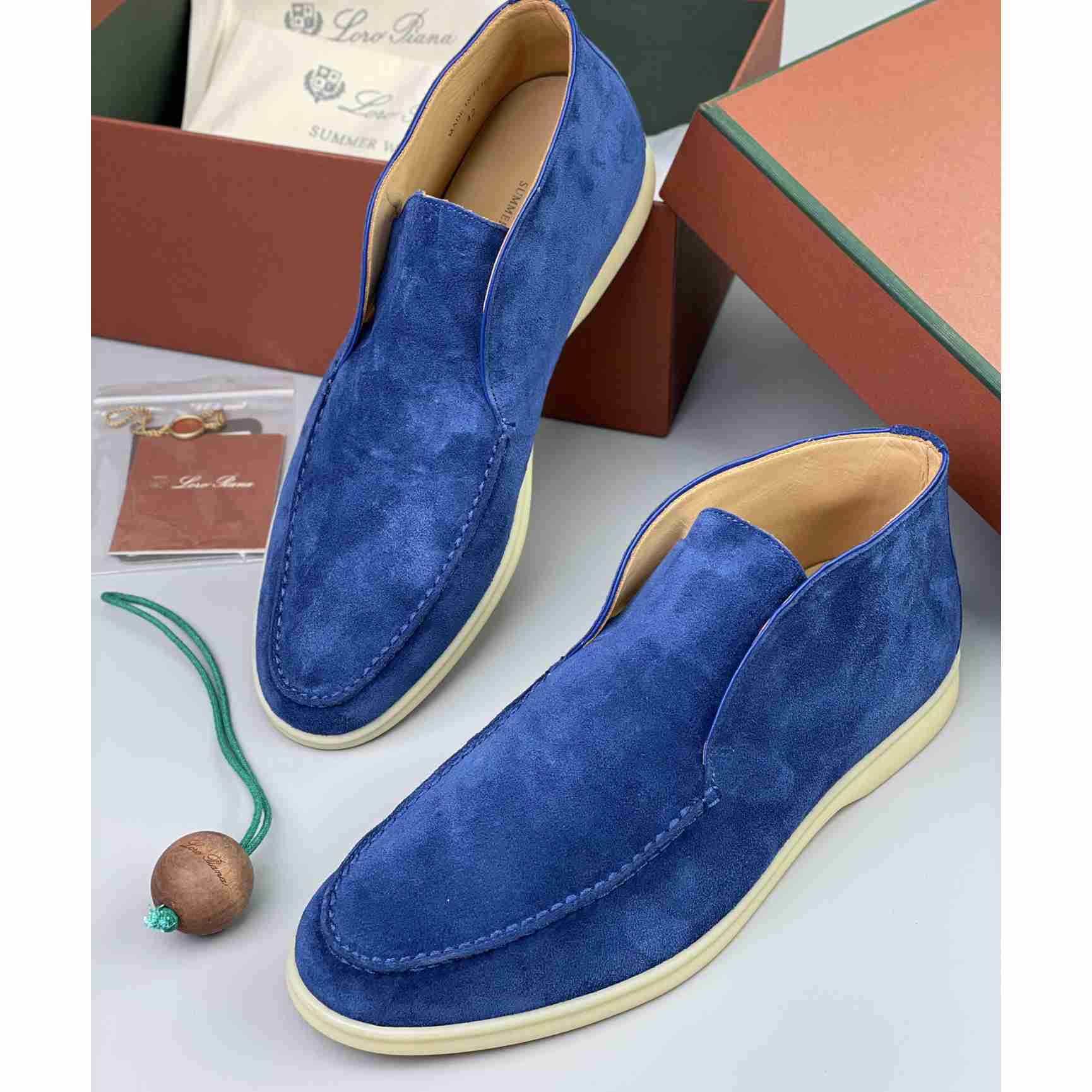 Loro Piana White Sole Summer Walk Loafers - DopestKickz