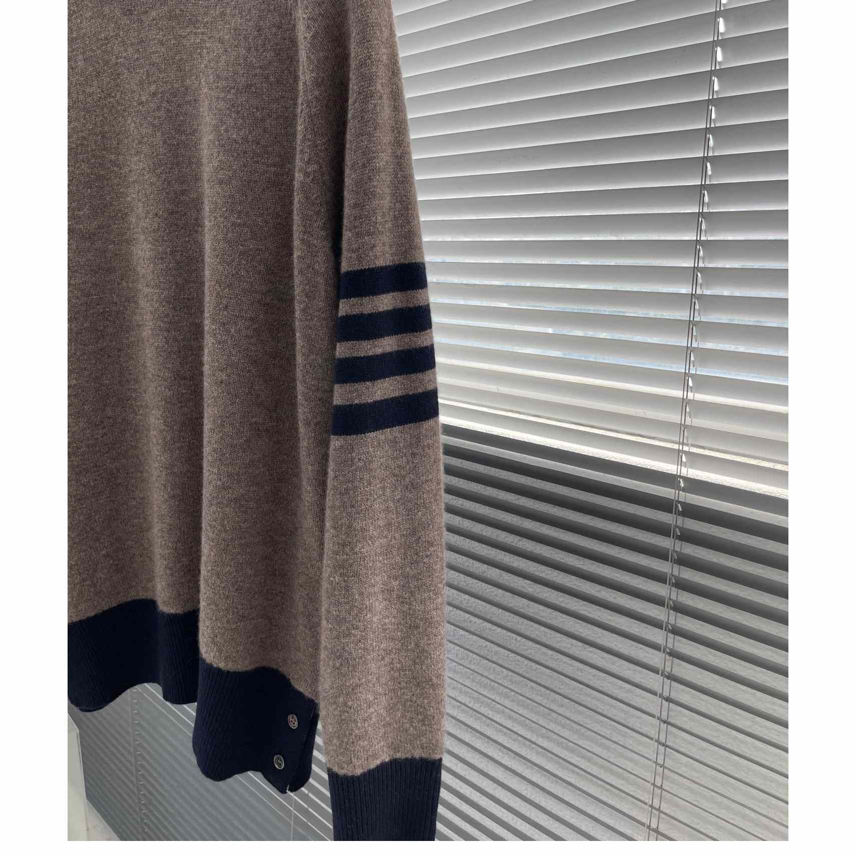 Thom Browne Shetland Wool Raglan 4-bar Crew Neck Pullover - DopestKickz