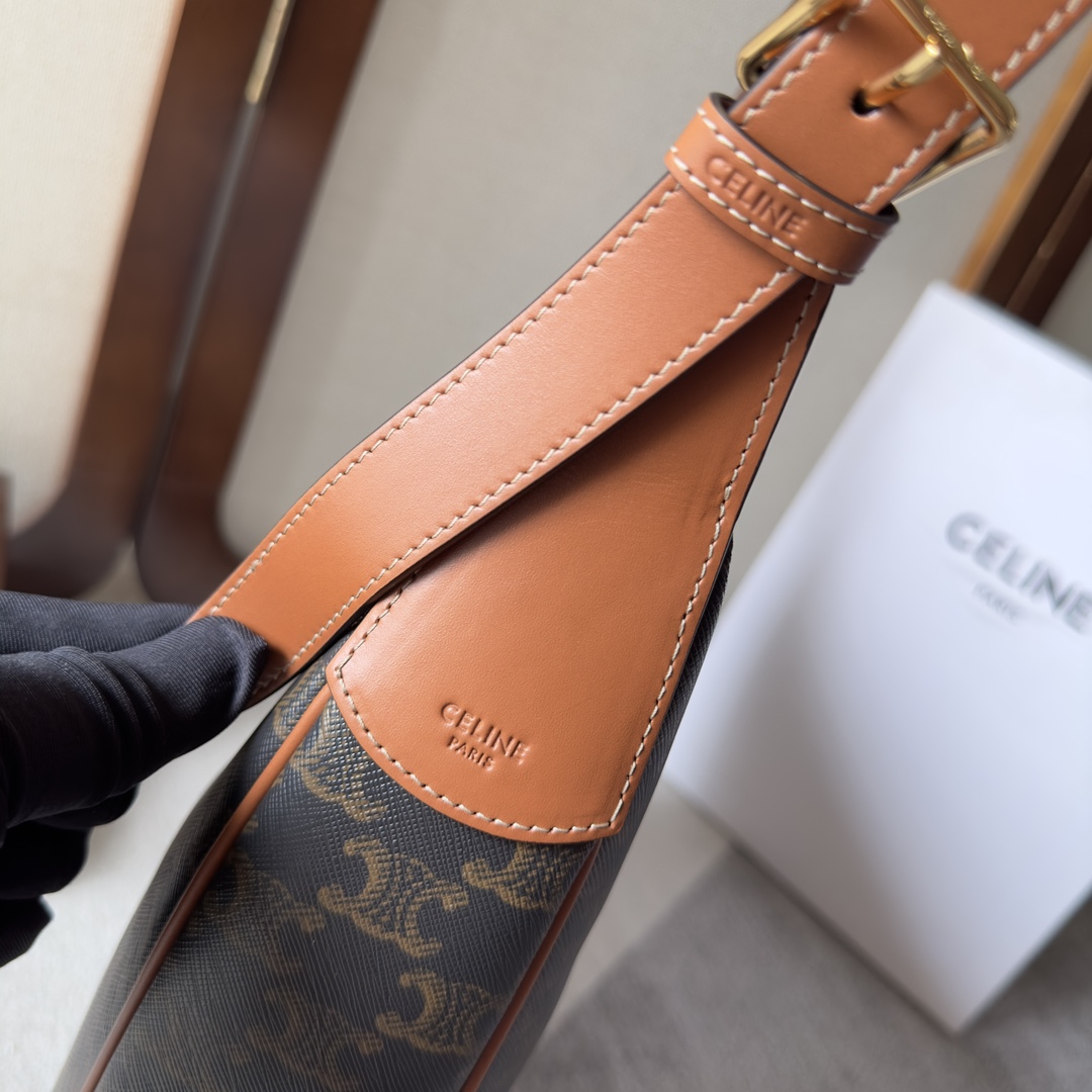 Celine Heloise Bag In Triomphe Canvas And Calfskin - DopestKickz