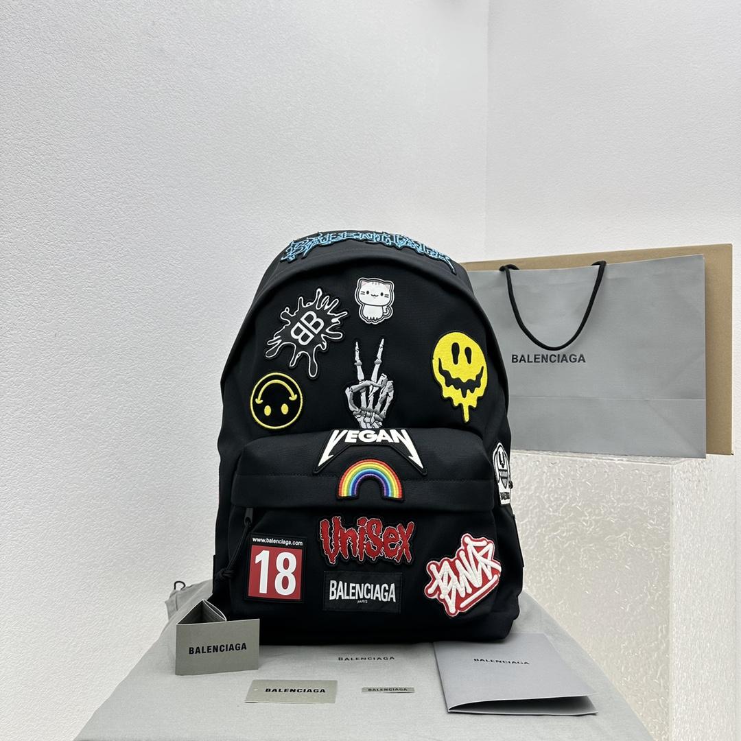Balenciaga Gamer Patch Backpack In Black (39-14-50cm) - DopestKickz
