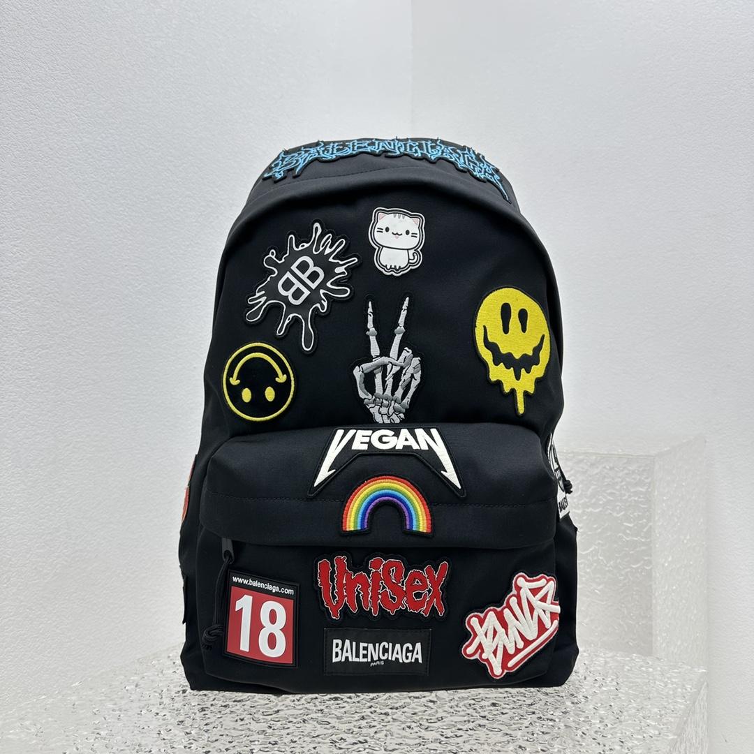Balenciaga Gamer Patch Backpack In Black (39-14-50cm) - DopestKickz