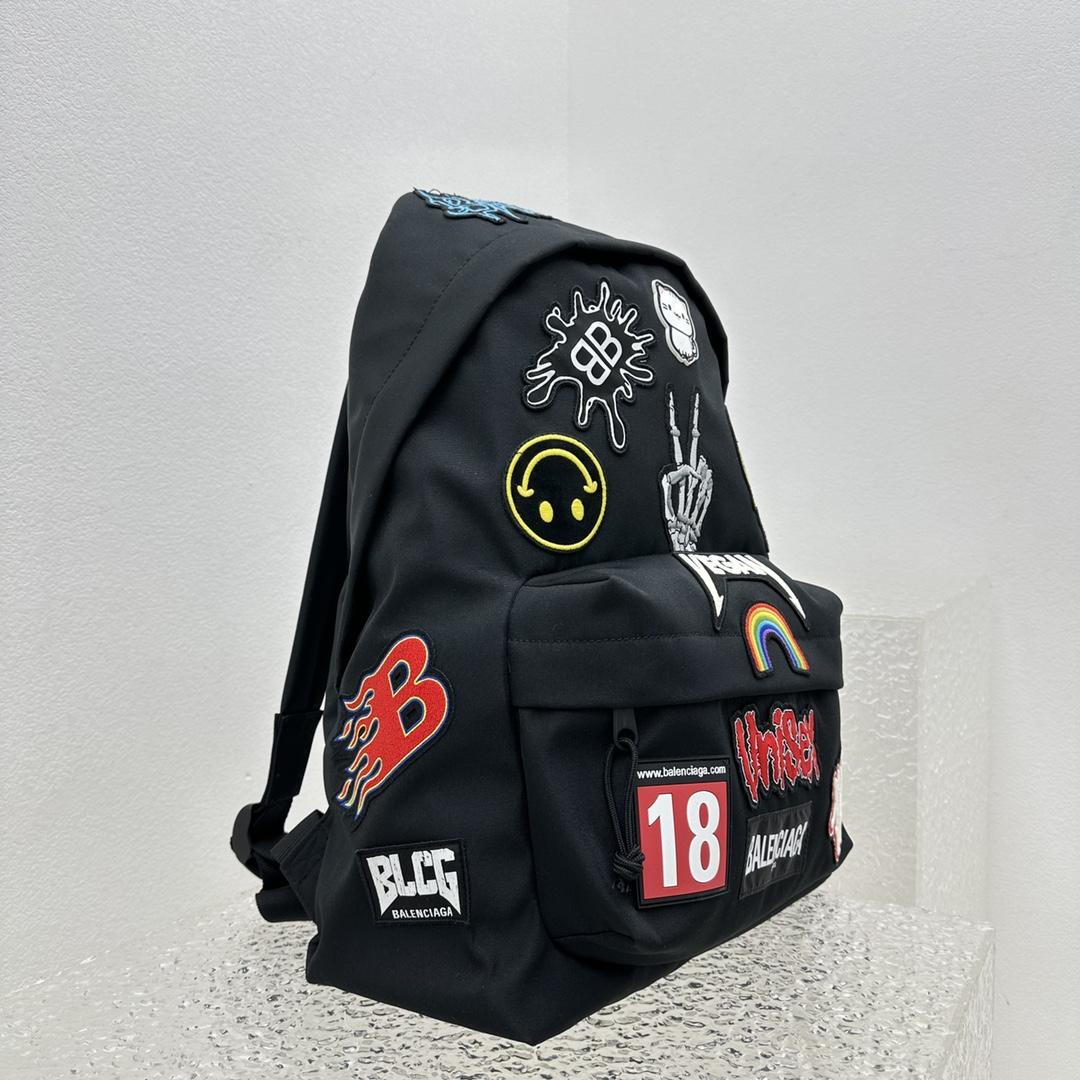 Balenciaga Gamer Patch Backpack In Black (39-14-50cm) - DopestKickz