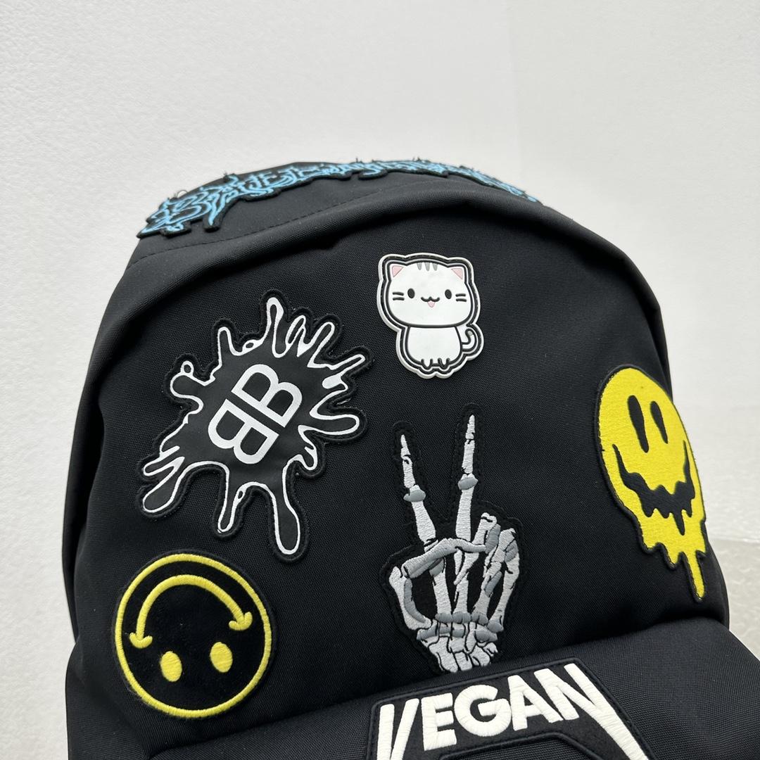 Balenciaga Gamer Patch Backpack In Black (39-14-50cm) - DopestKickz