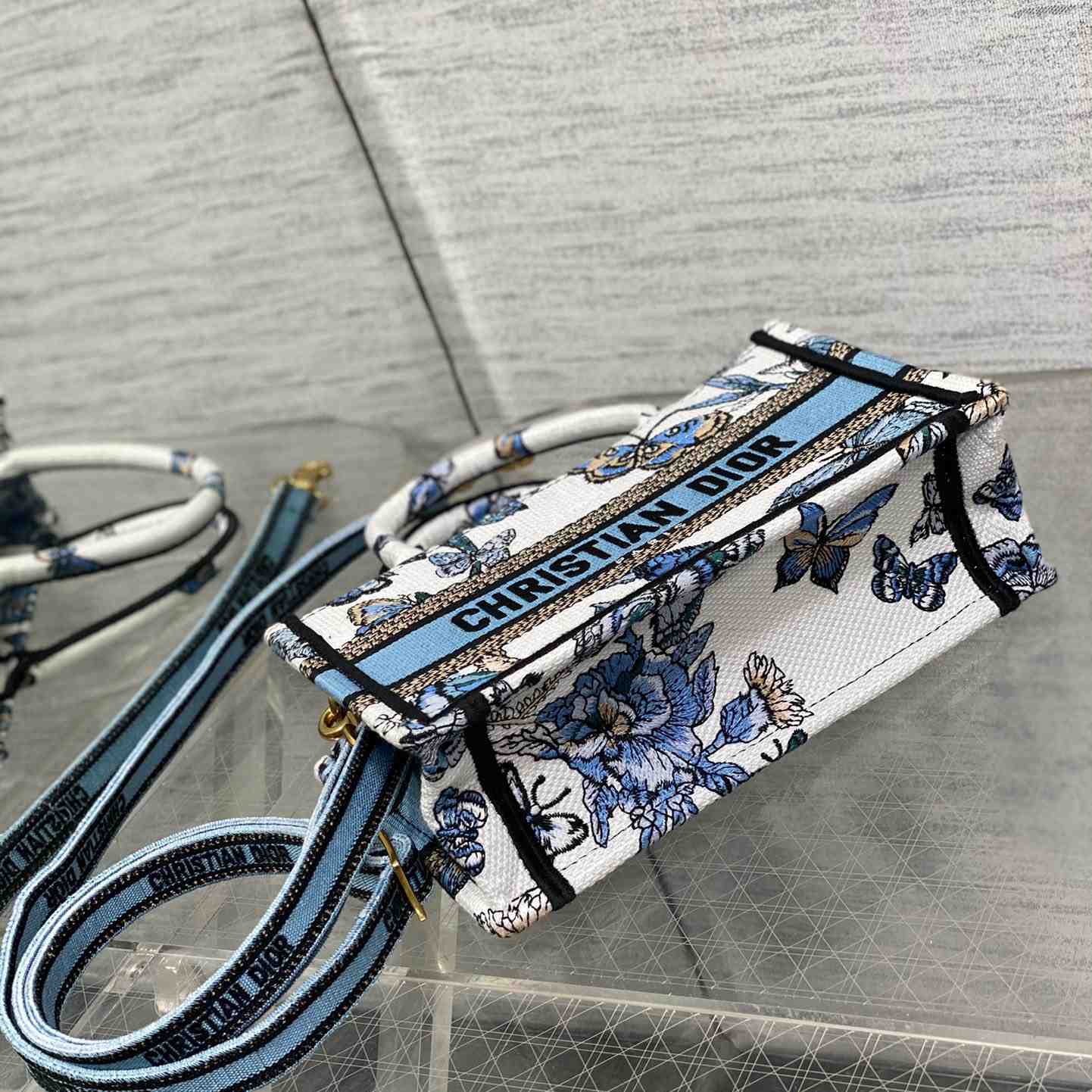 Dior Mini Dior Book Tote With Strap - DopestKickz