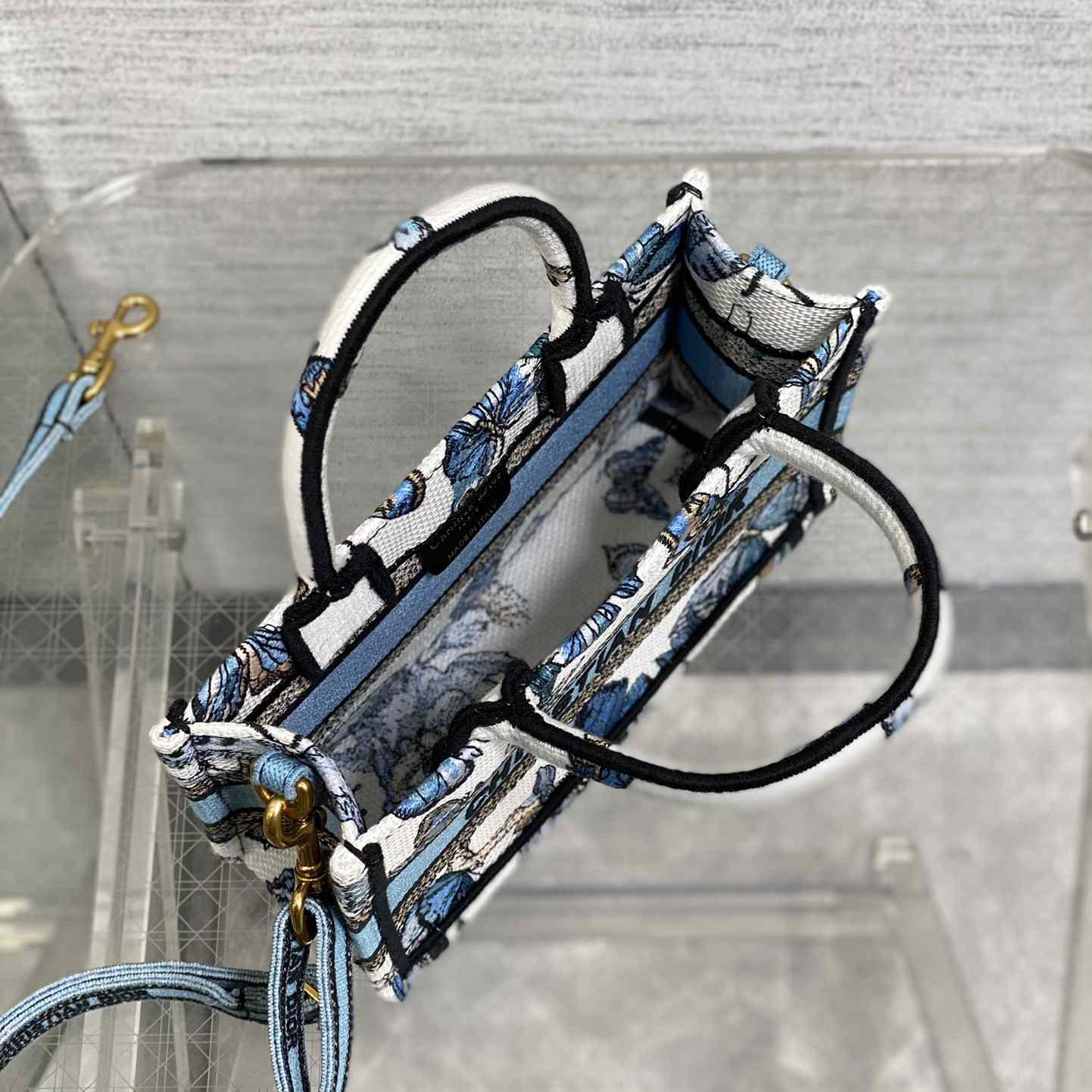 Dior Mini Dior Book Tote With Strap - DopestKickz