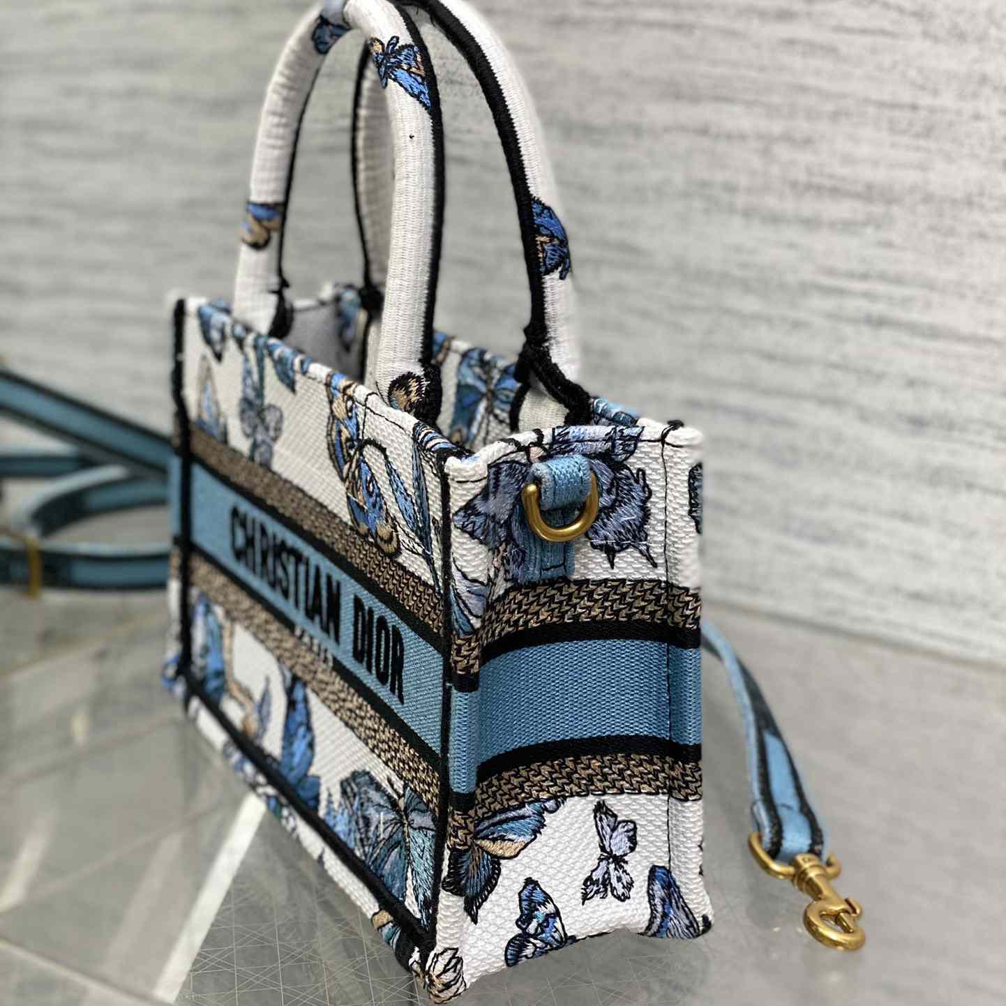 Dior Mini Dior Book Tote With Strap - DopestKickz