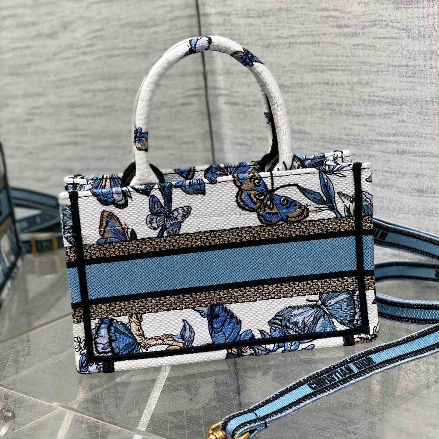 Dior Mini Dior Book Tote With Strap - DopestKickz