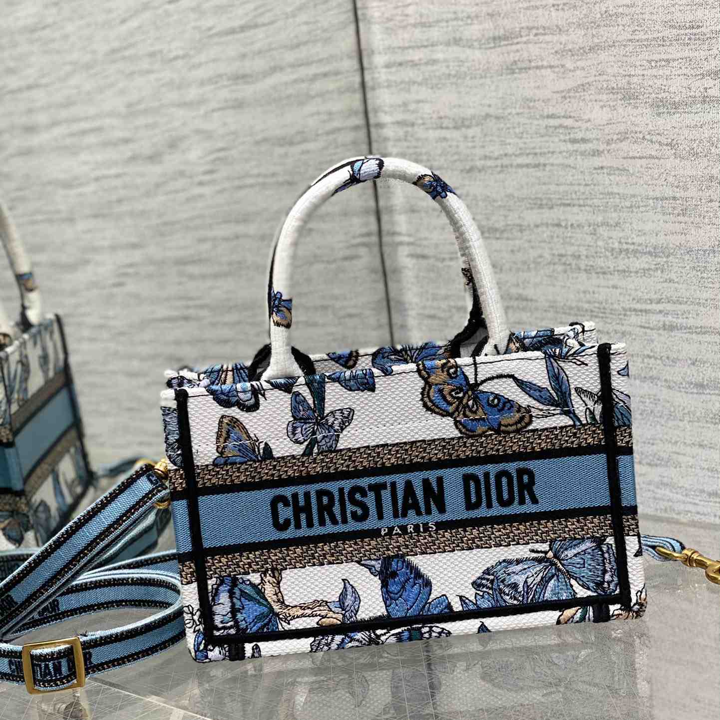 Dior Mini Dior Book Tote With Strap - DopestKickz
