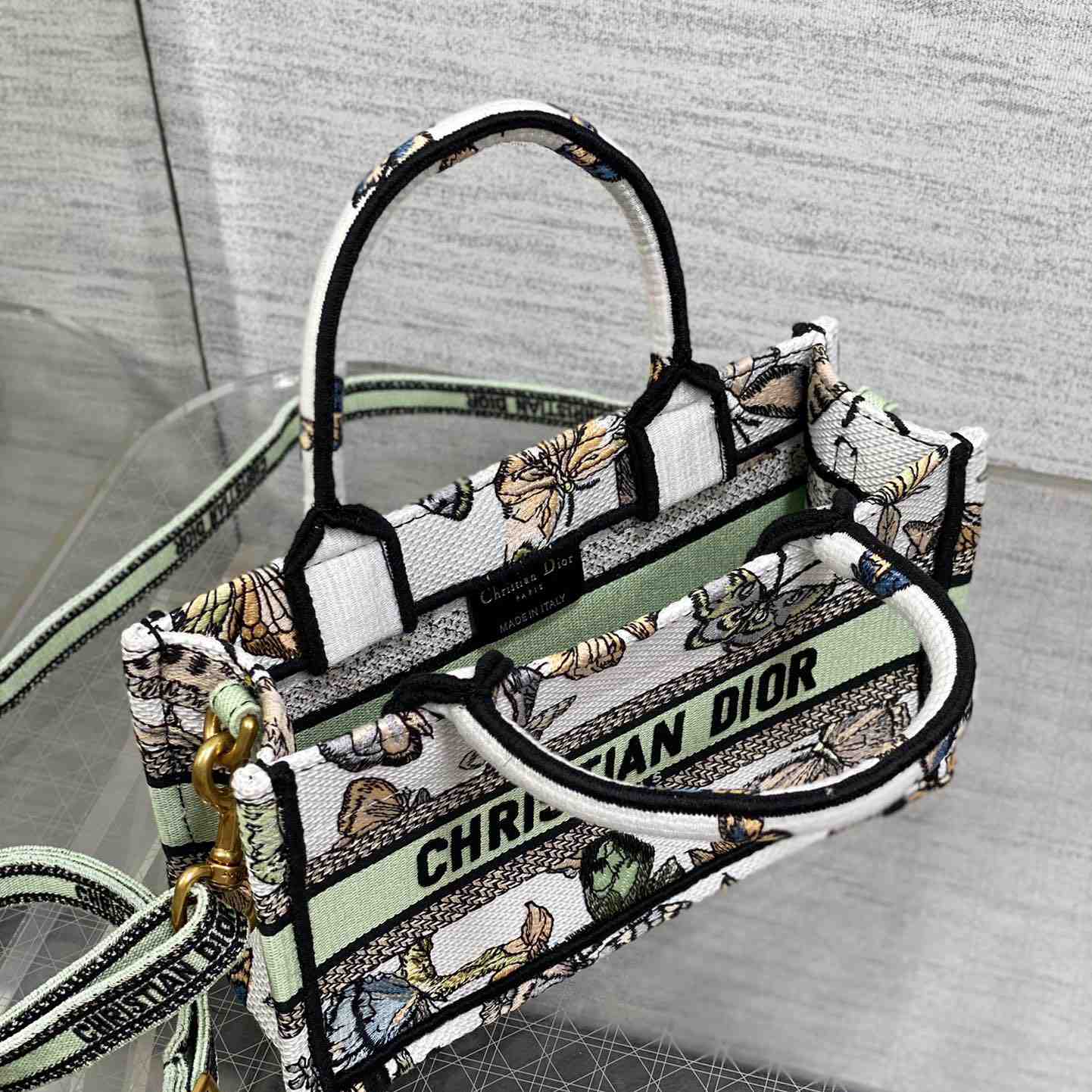 Dior Mini Dior Book Tote With Strap - DopestKickz