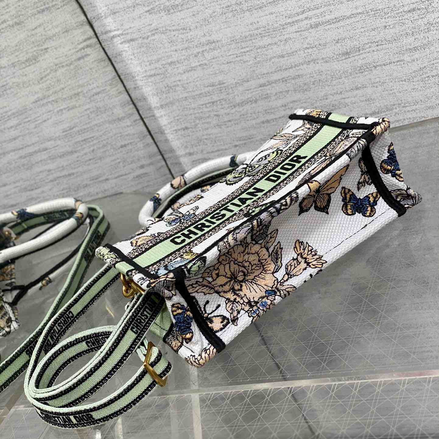 Dior Mini Dior Book Tote With Strap - DopestKickz