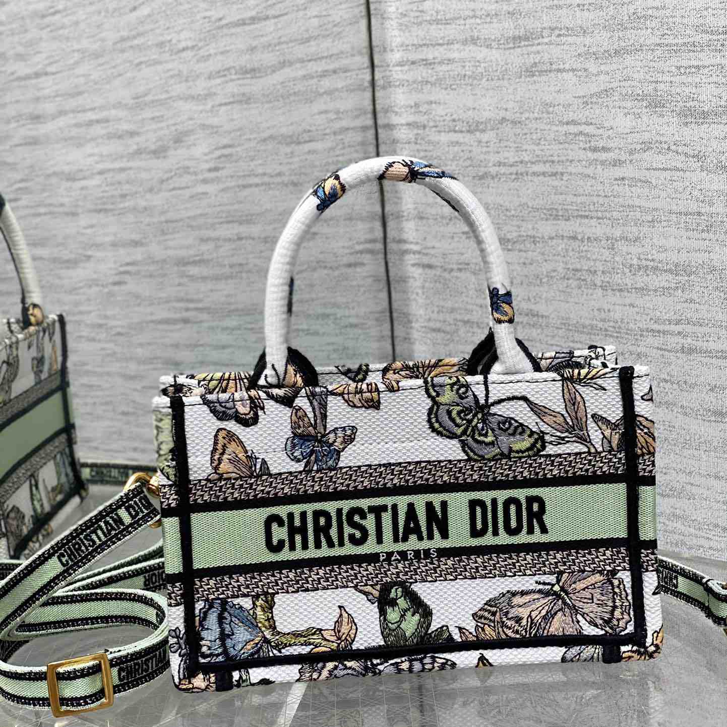 Dior Mini Dior Book Tote With Strap - DopestKickz