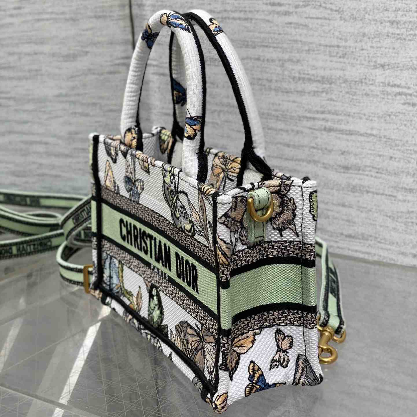 Dior Mini Dior Book Tote With Strap - DopestKickz