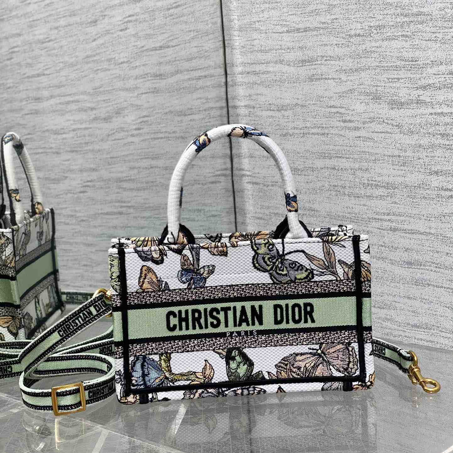 Dior Mini Dior Book Tote With Strap - DopestKickz
