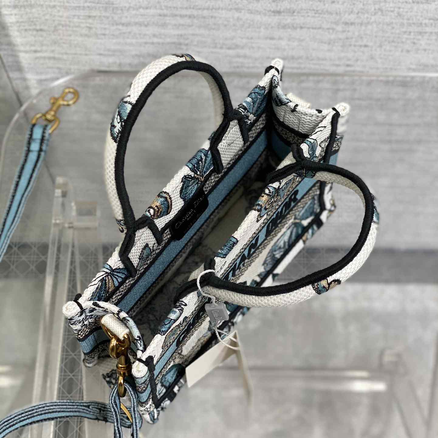 Dior Mini Dior Book Tote With Strap - DopestKickz