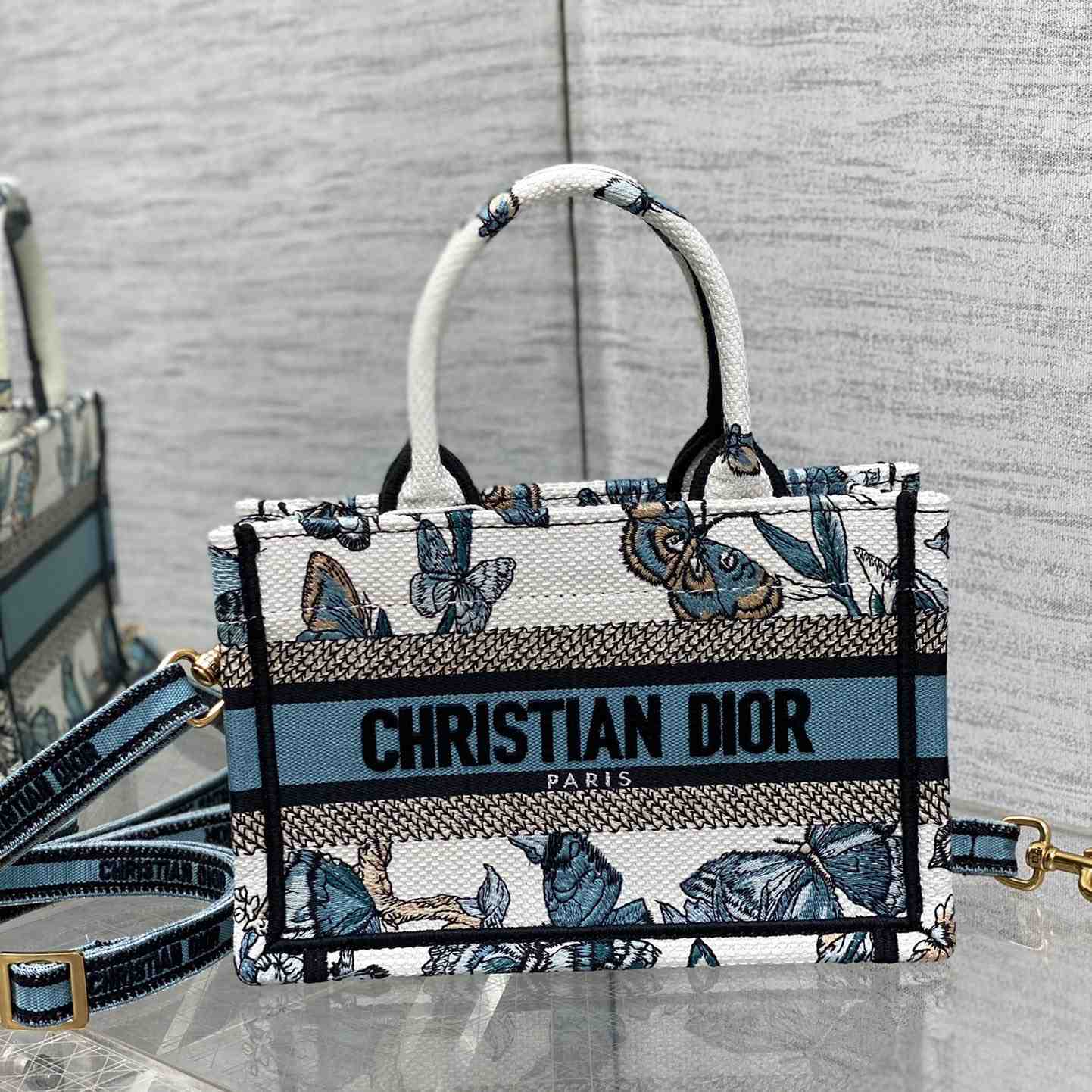 Dior Mini Dior Book Tote With Strap - DopestKickz