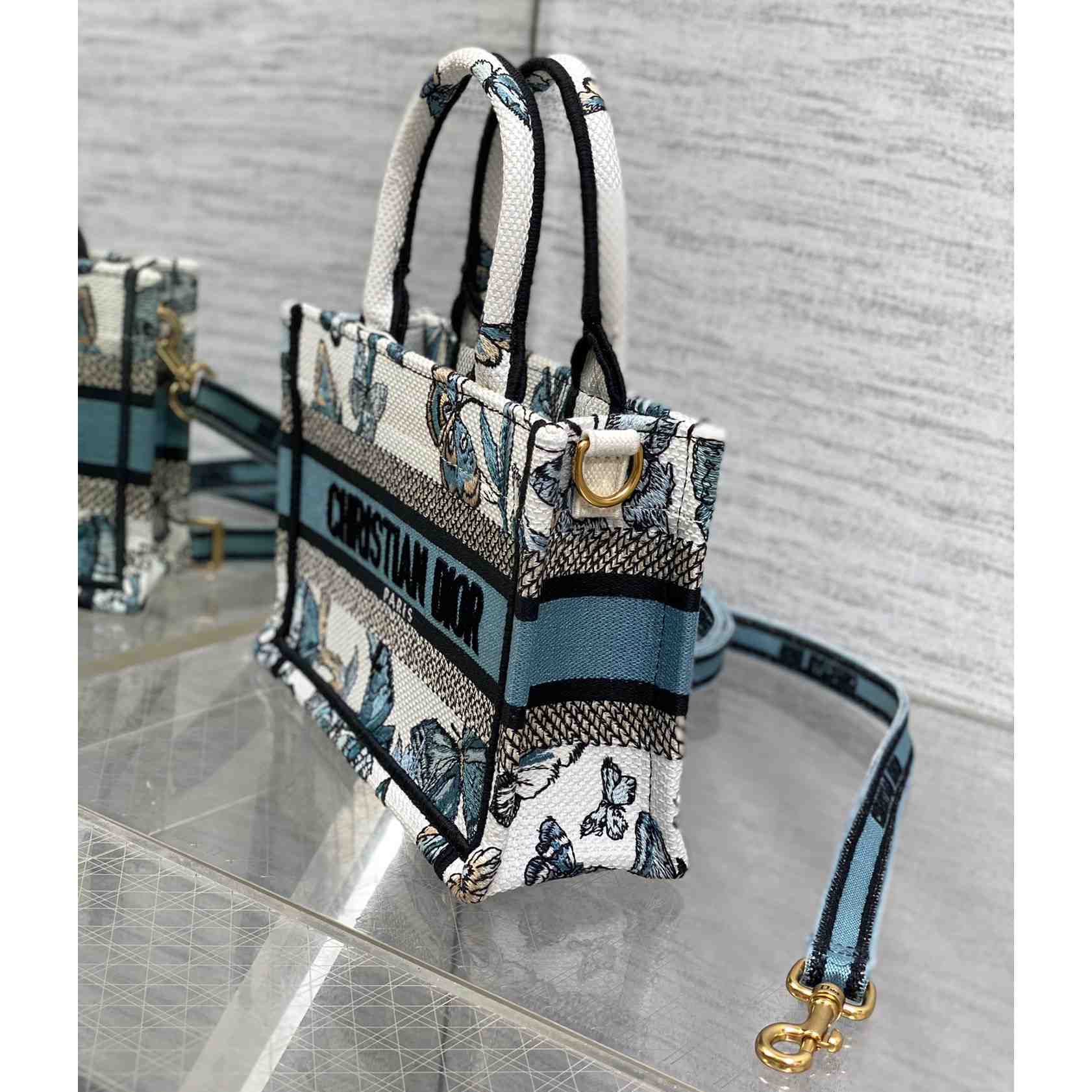 Dior Mini Dior Book Tote With Strap - DopestKickz