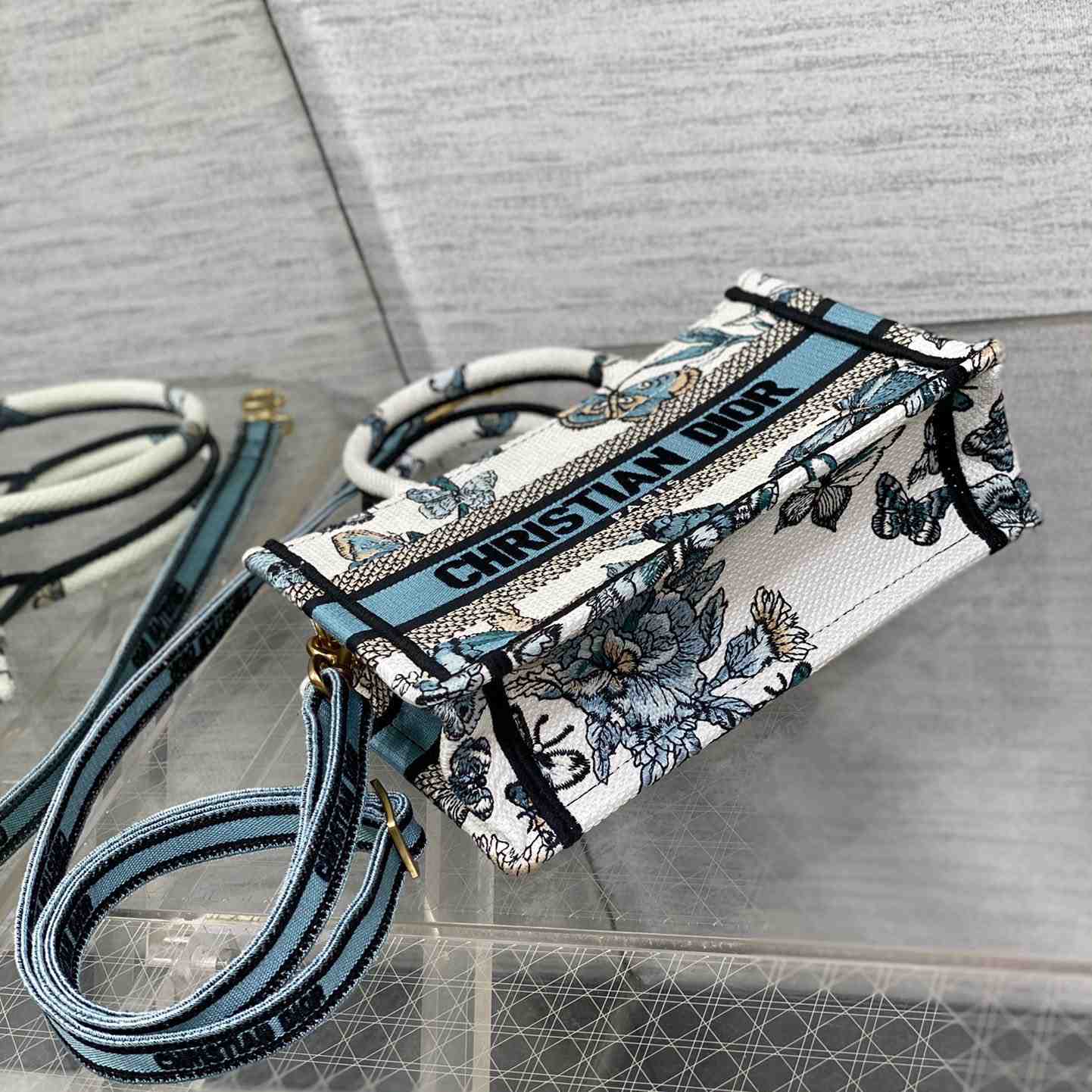 Dior Mini Dior Book Tote With Strap - DopestKickz