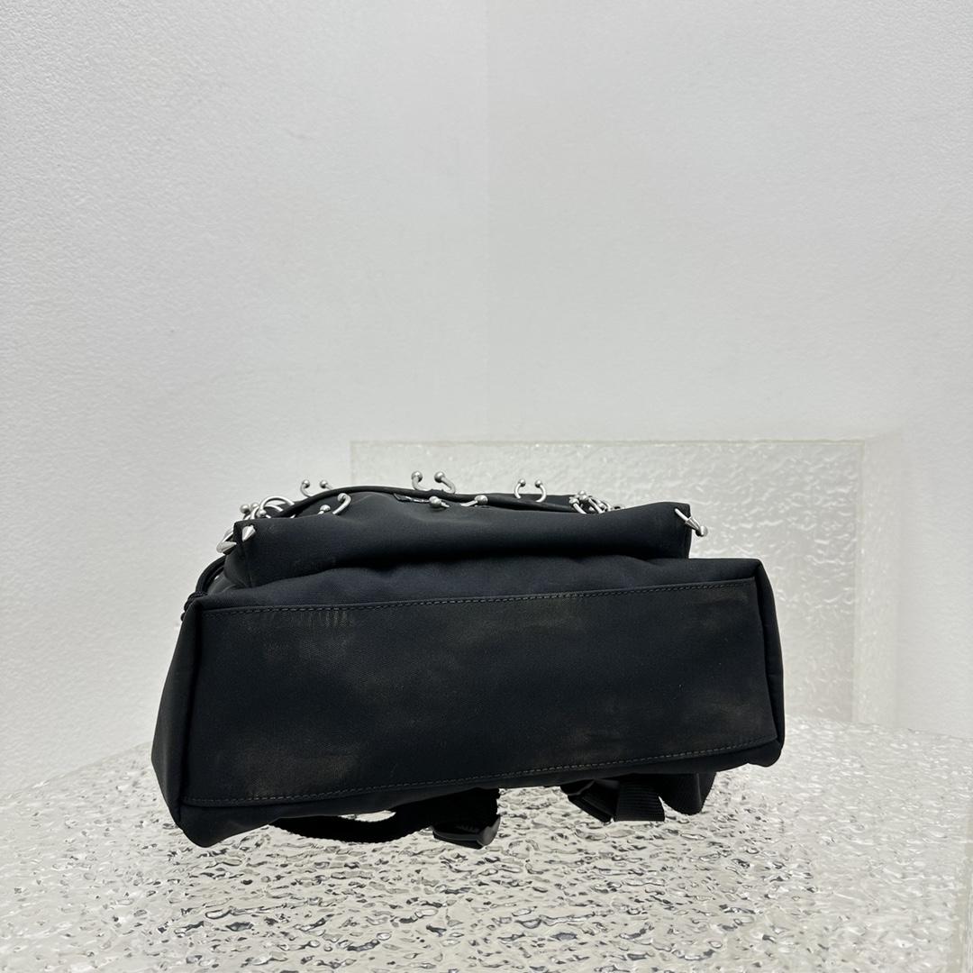 Balenciaga Explorer Backpack With Piercings In Black - DopestKickz