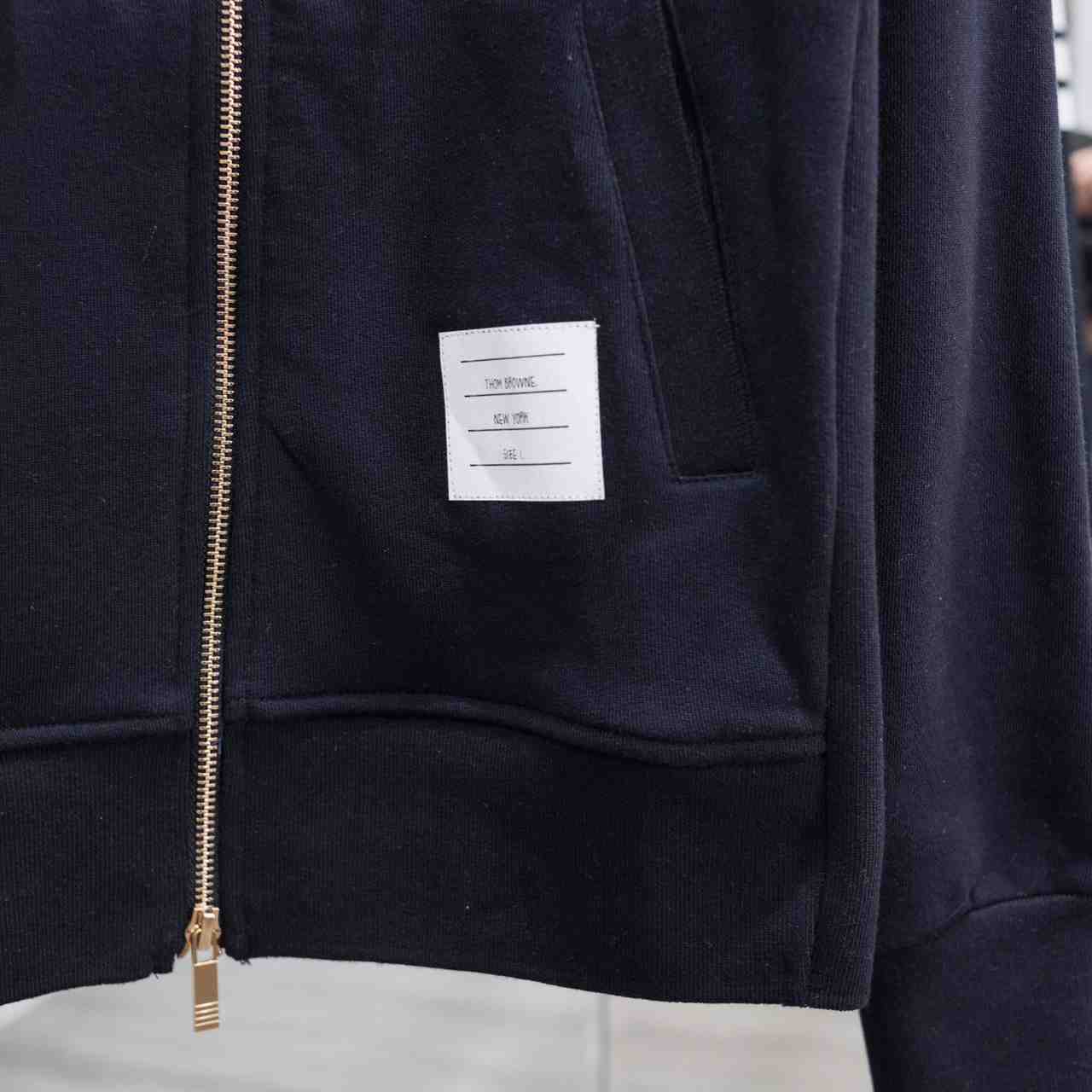 Thom Browne 4-Bar Zip-Up Cotton Hoodie - DopestKickz