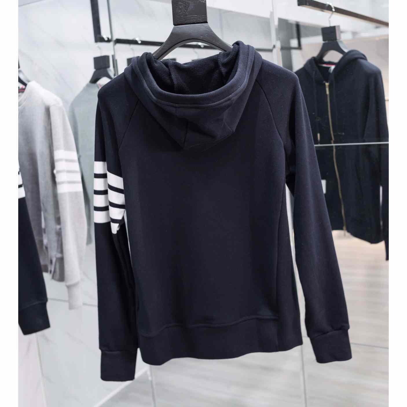Thom Browne 4-Bar Zip-Up Cotton Hoodie - DopestKickz